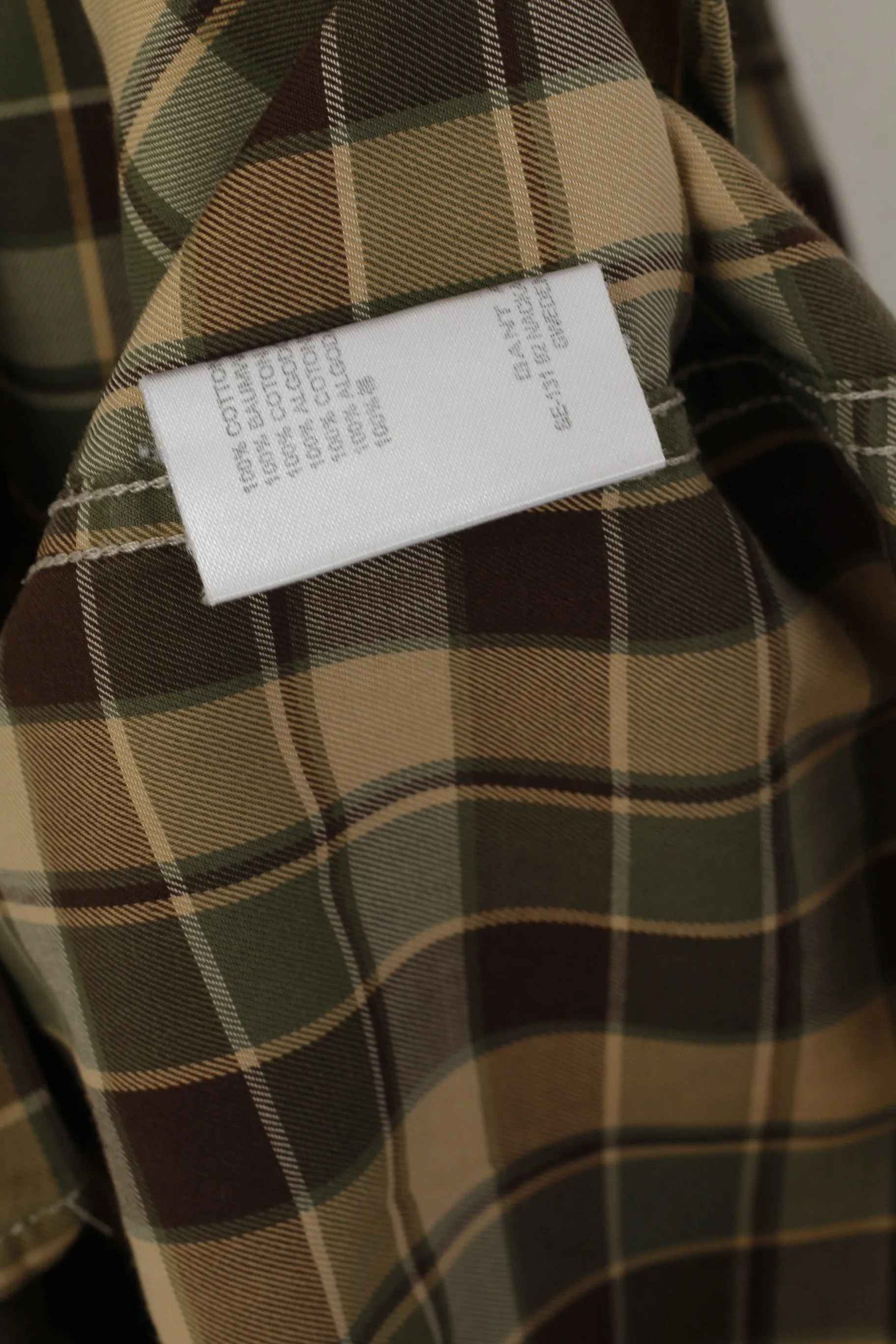 GANT Men L Casual Shirt Green Check Cotton Cape Cod Twill E-Z FIT Long Sleeve Top