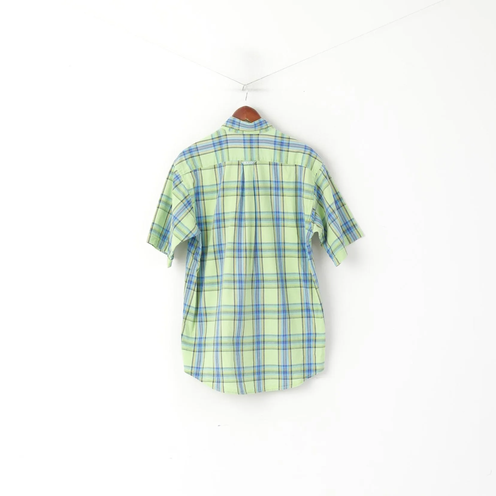 GANT Men S Casual Shirt Green Check Cotton Chamrary Short Sleeve Top