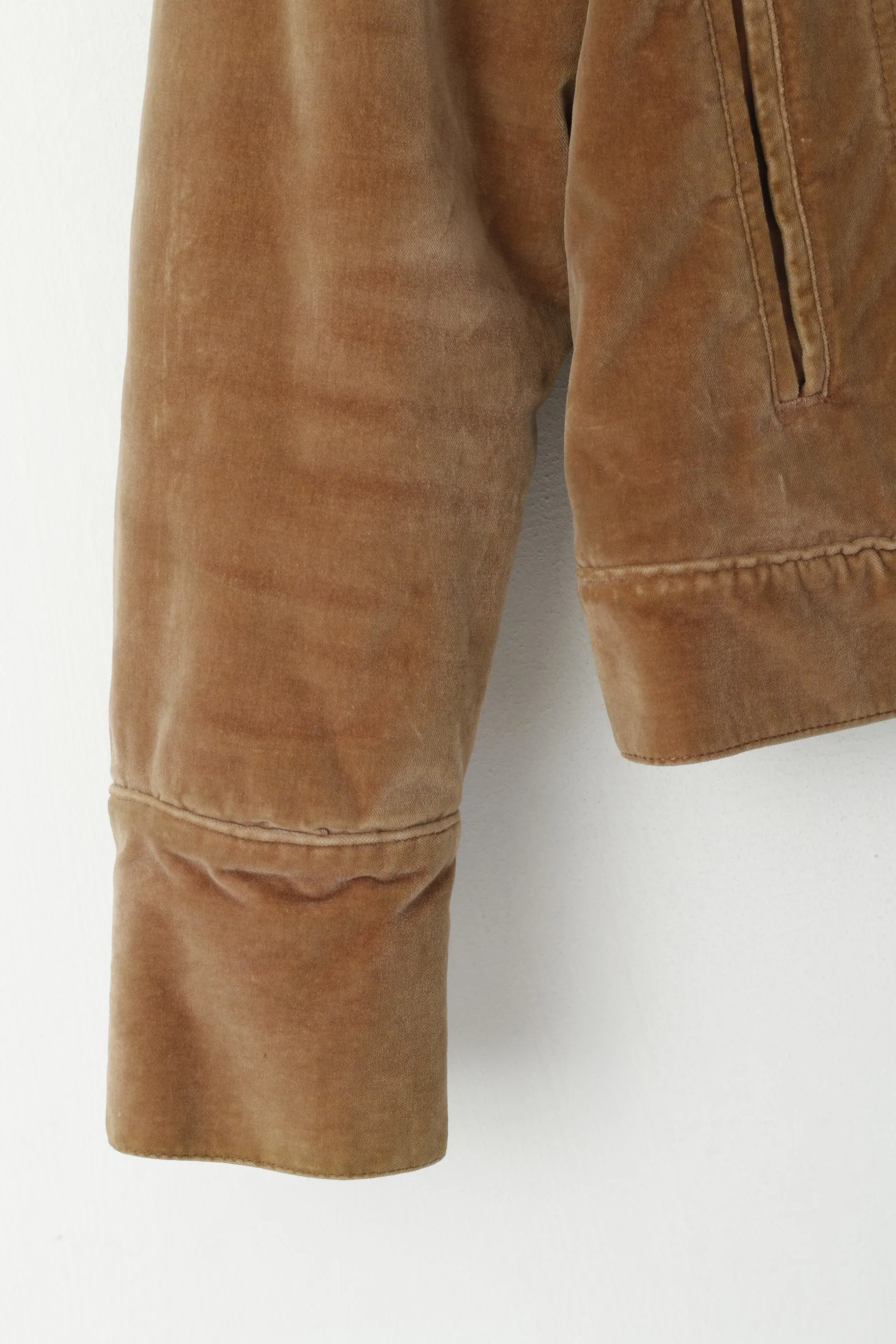 GAP Women L Jacket Brown Cotton Brown Boho Stretch Fit Snap Warm Top