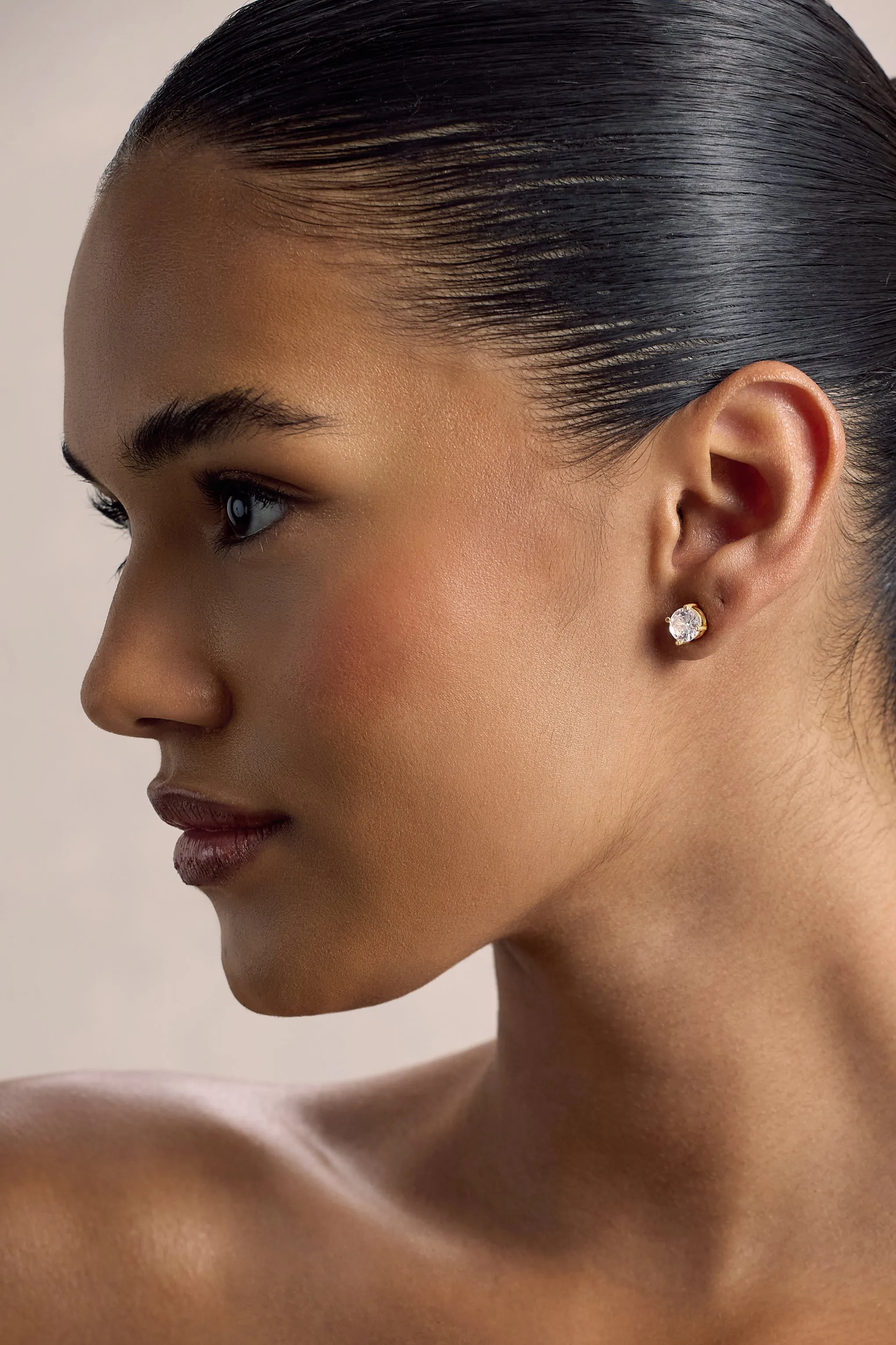Gaze | Gold Diamante Necklace & Earrings Set Club L London