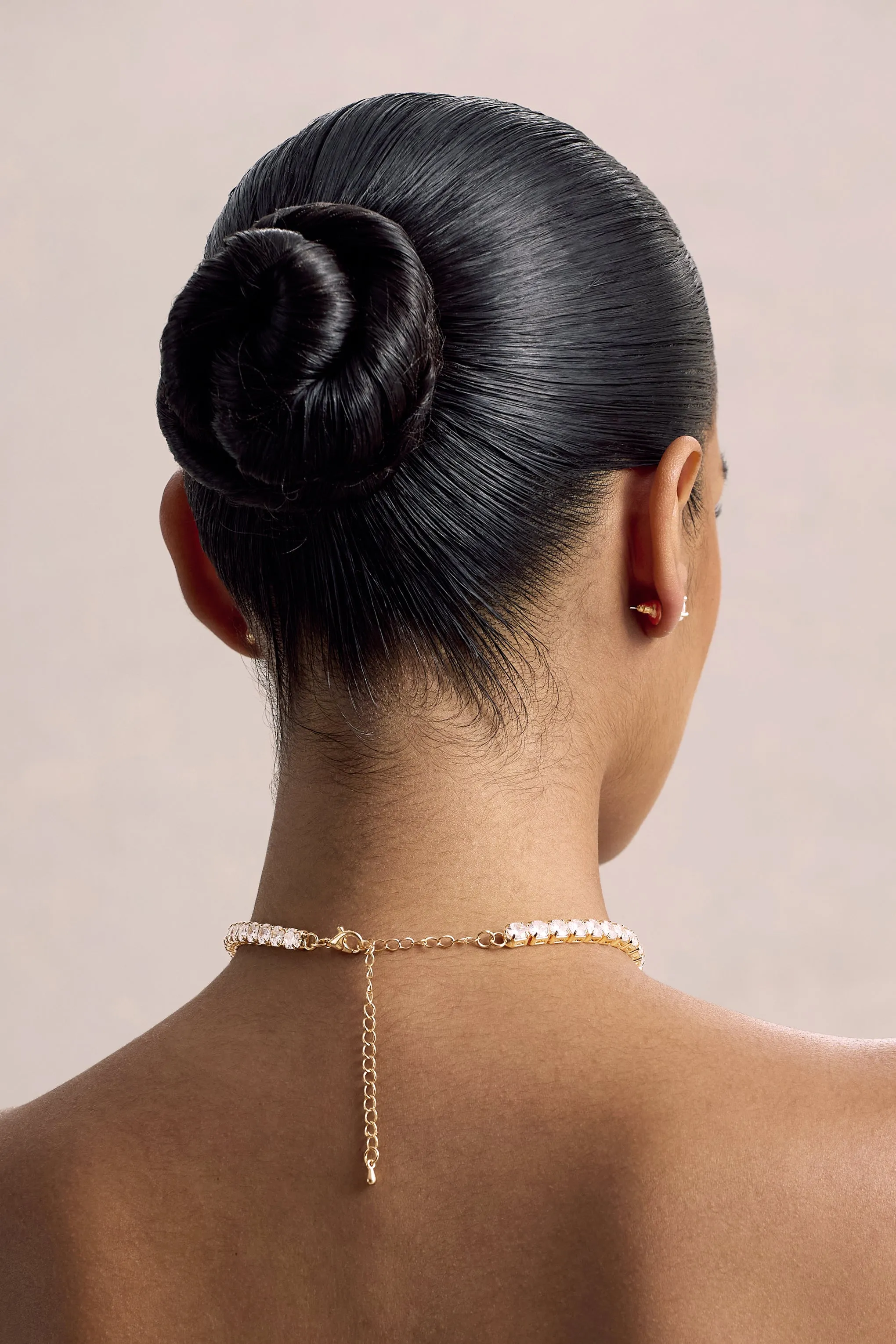 Gaze | Gold Diamante Necklace & Earrings Set Club L London