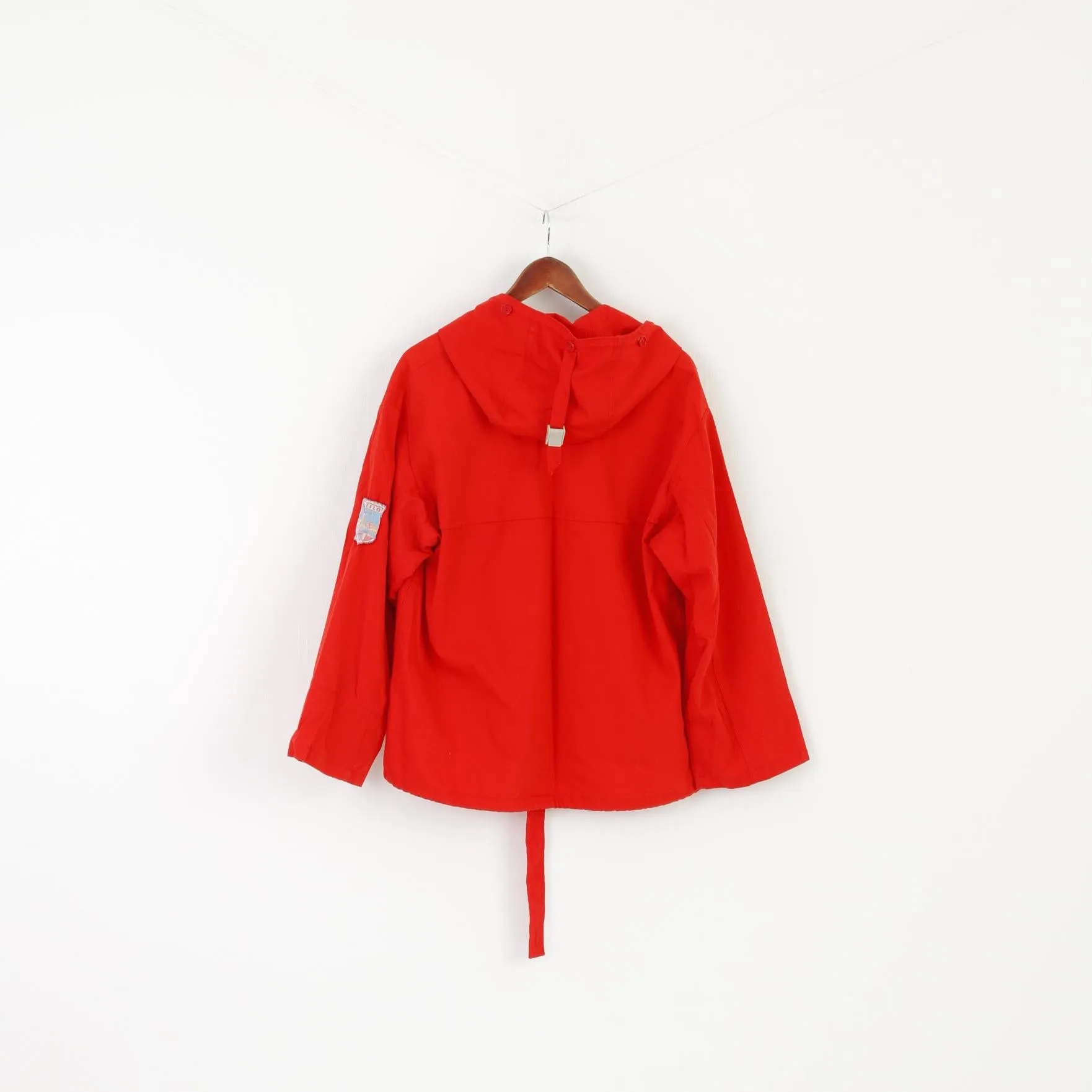 Geilo Men S Jacket Red Cotton Pullover Anorak Vintage 80s Outdoor Kangaroo Pocket Top
