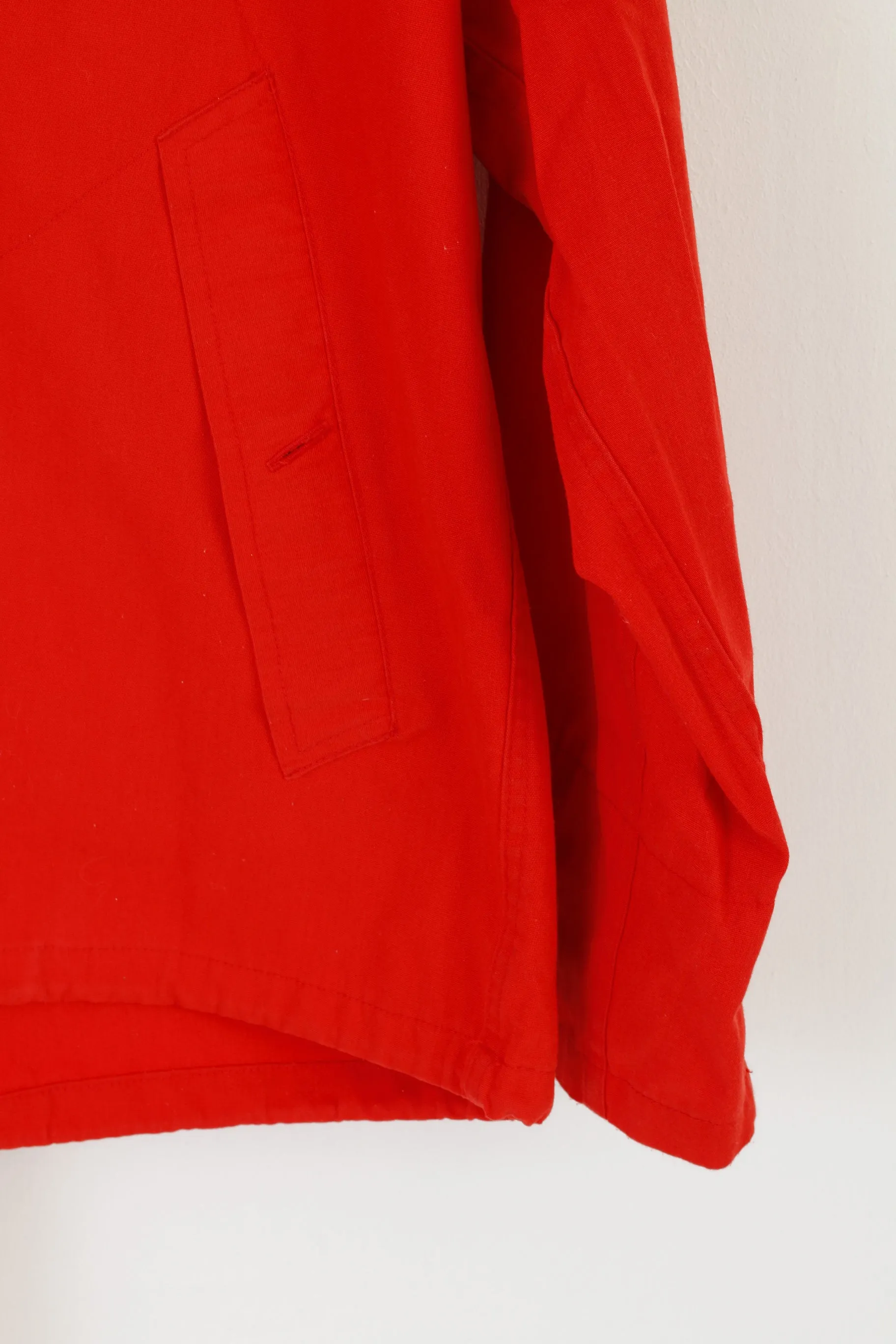 Geilo Men S Jacket Red Cotton Pullover Anorak Vintage 80s Outdoor Kangaroo Pocket Top