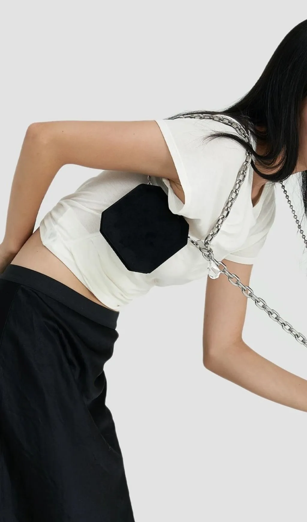 GEM BAG VELET ACRYLIC SINGLE-SHOULDER CLUTH Gloria Lanvin