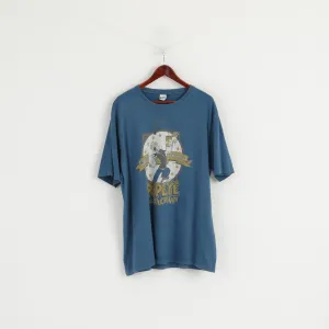 George Men XXL T-Shirt Sea Green Popeye The Sailor Cotton Graphic Crew Neck Top