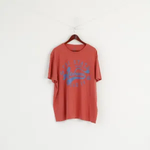 George Men XXXL T- Shirt Brick Orange Graphic Cotton Casual Outfitters Jersey Alabama Top
