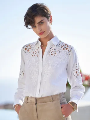 Georgina Cutwork Linen Shirt