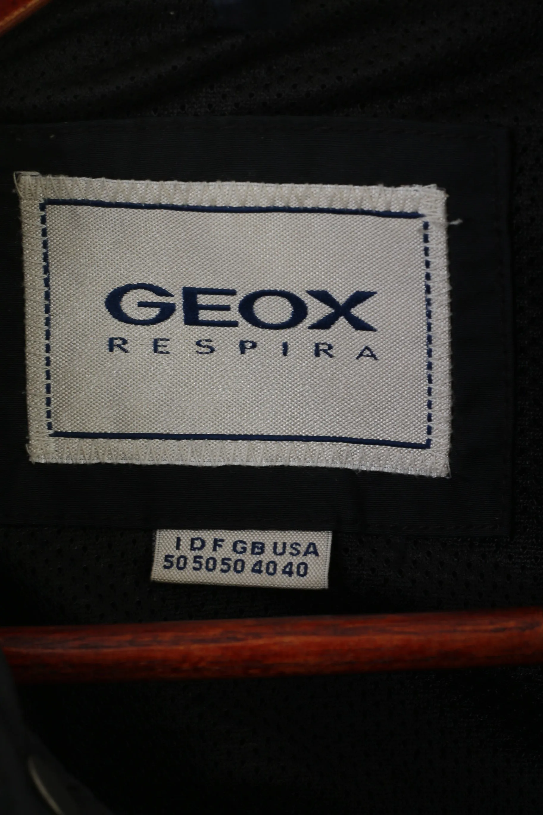 Geox Respira Men 50 40 M Jacket Navy Classic Breathes Lightweight Zip Up Top