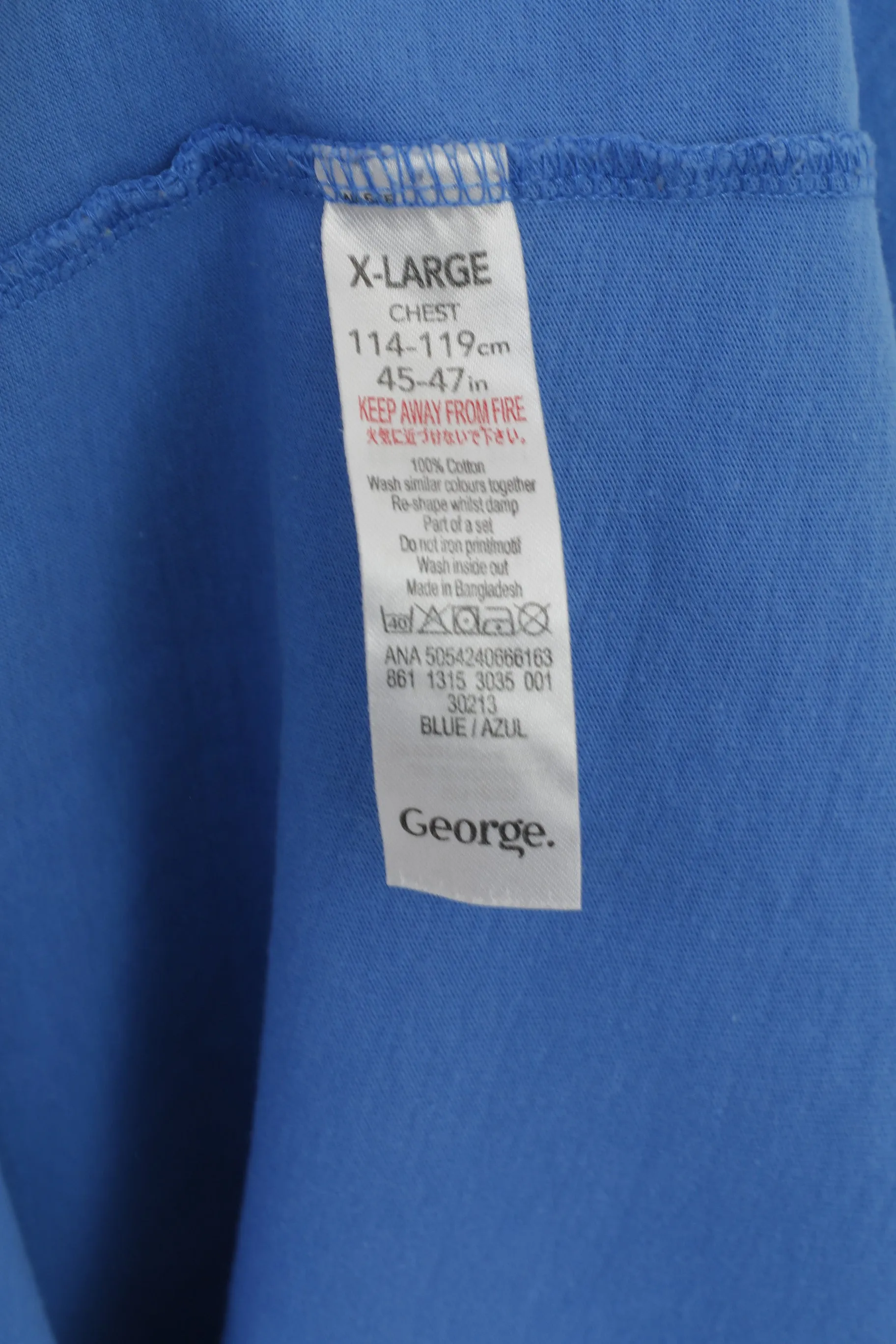 Geroge Men XL Shirt Blue Cotton Superman Graphic Casual Crew Neck Top