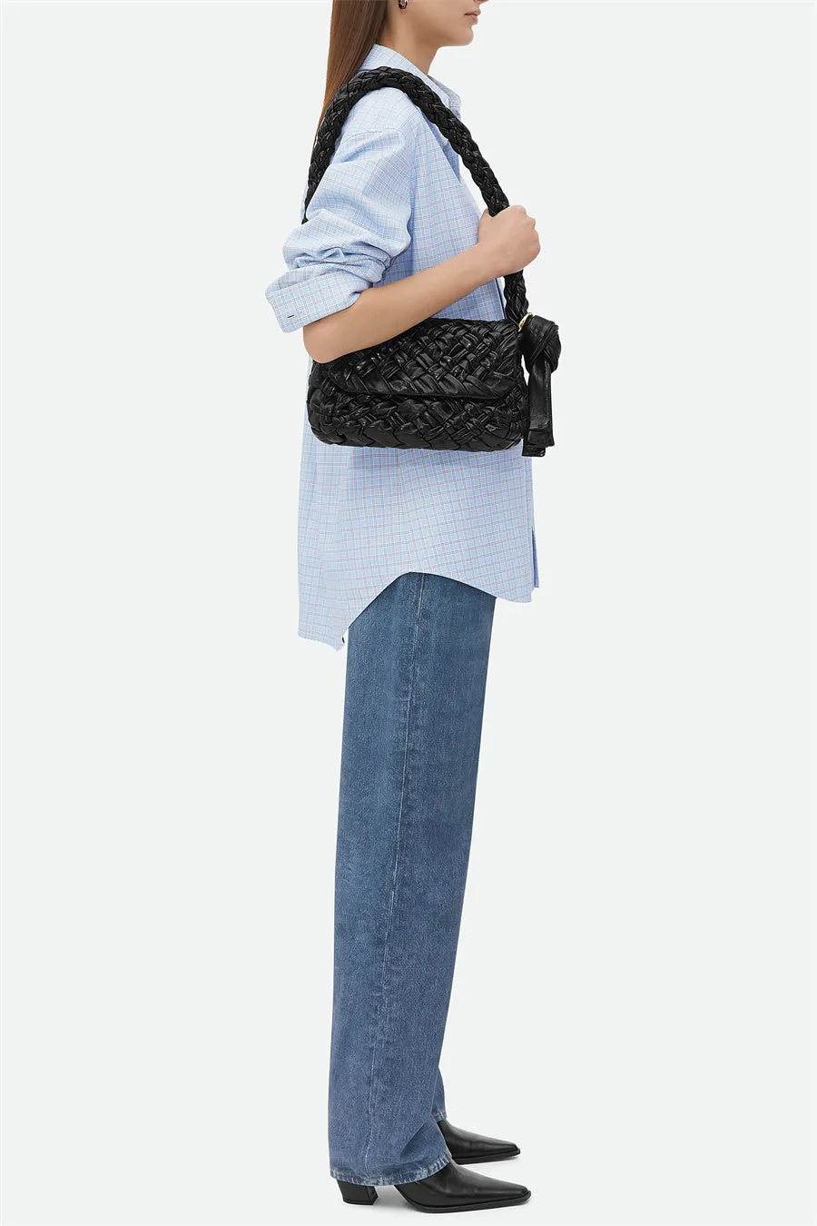 Giana Weave Shoulder Bag - Black Gloria Lanvin