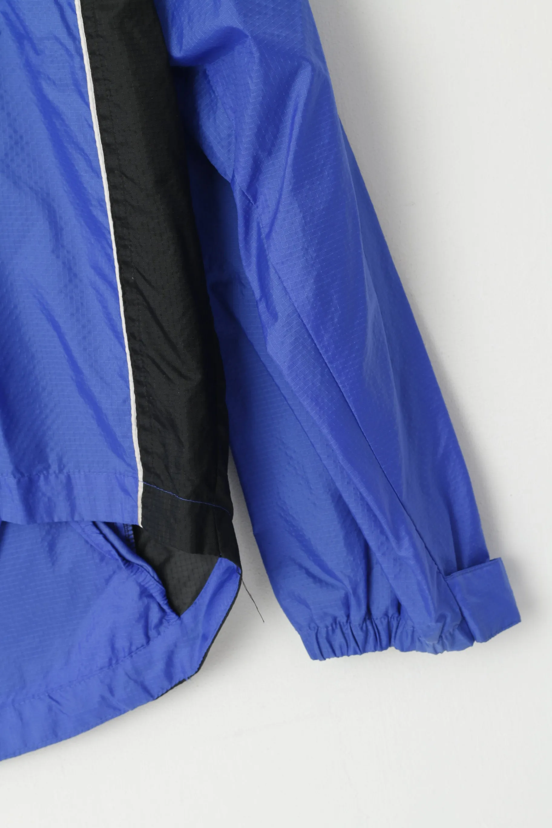 Giani Feroti Men M Cycling Jacket Blue Nylon Waterproof Lightweight Hooded Top