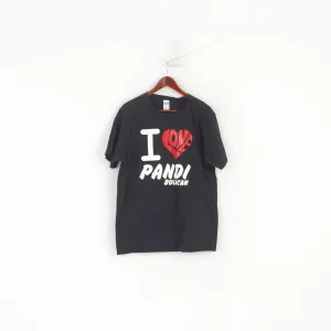 Gildan Men 3XL (L) T-Shirt Black Cotton Graphic I Love Pandi Bulacan Top
