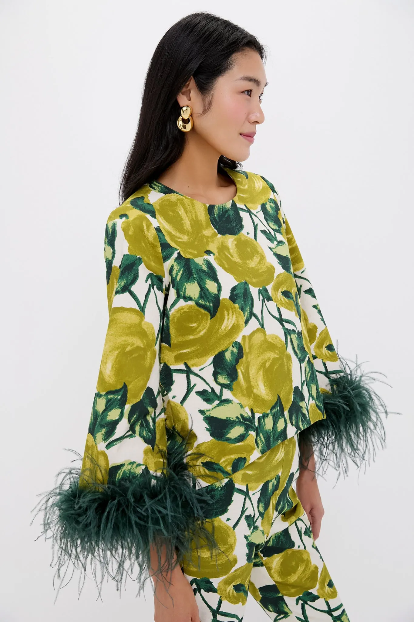 Giverny Gardens Stretch Cotton Maxine Top