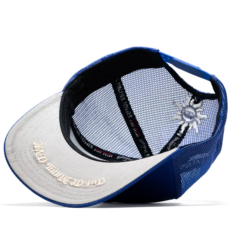 Godspeed New York GS Logo Trucker Hat - Blue/Orange
