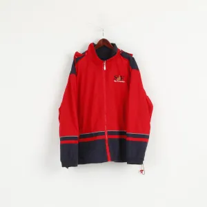 Gogo Sports San Francisco Men XXL Jacket Red Grey Reversible Hooded Casual Top