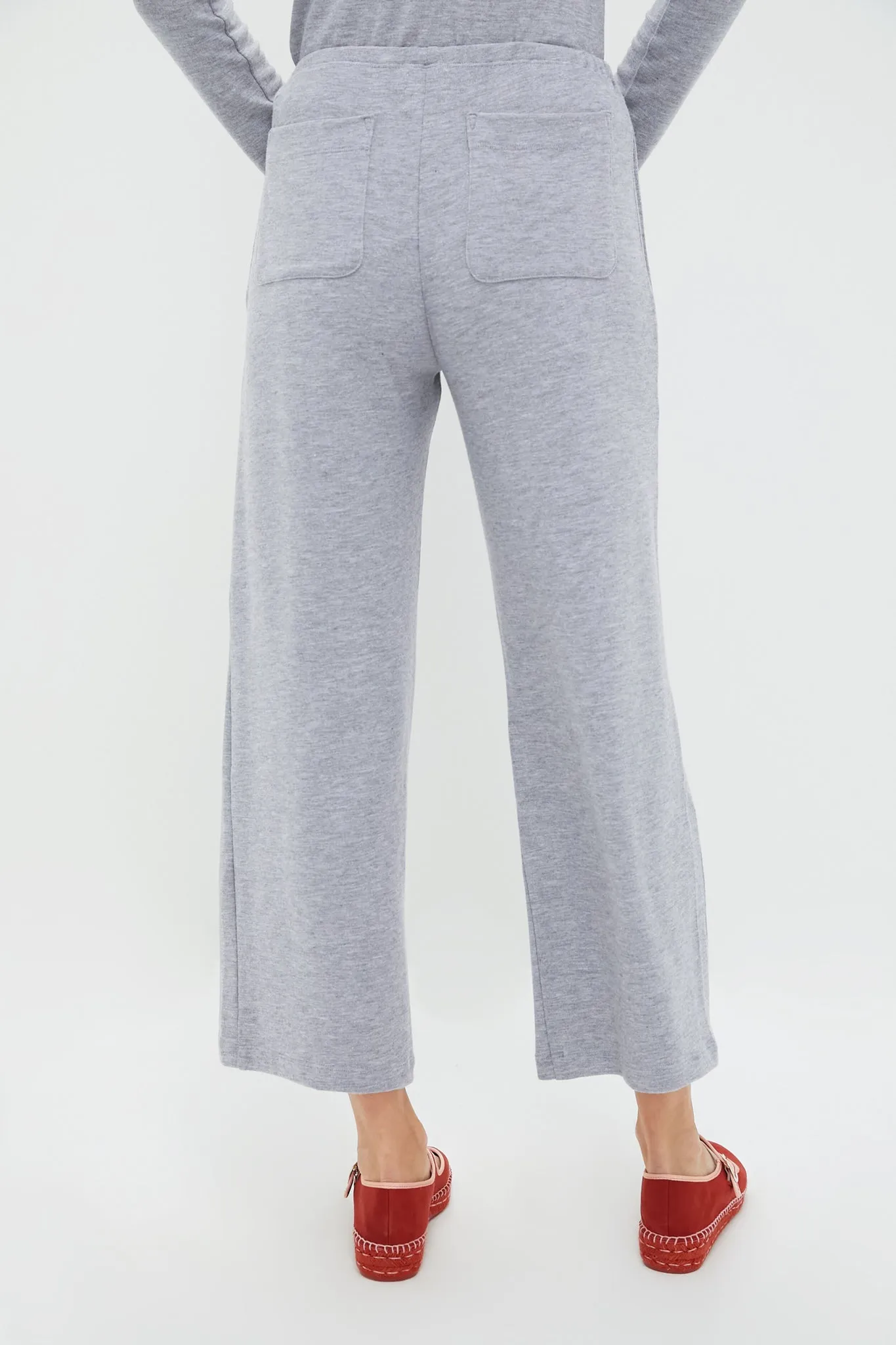 Grey Melange Lauren Crop Drawstring Pants