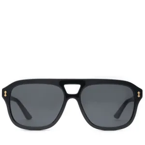 Gucci Aviator Sunglasses - Black/Solid Grey