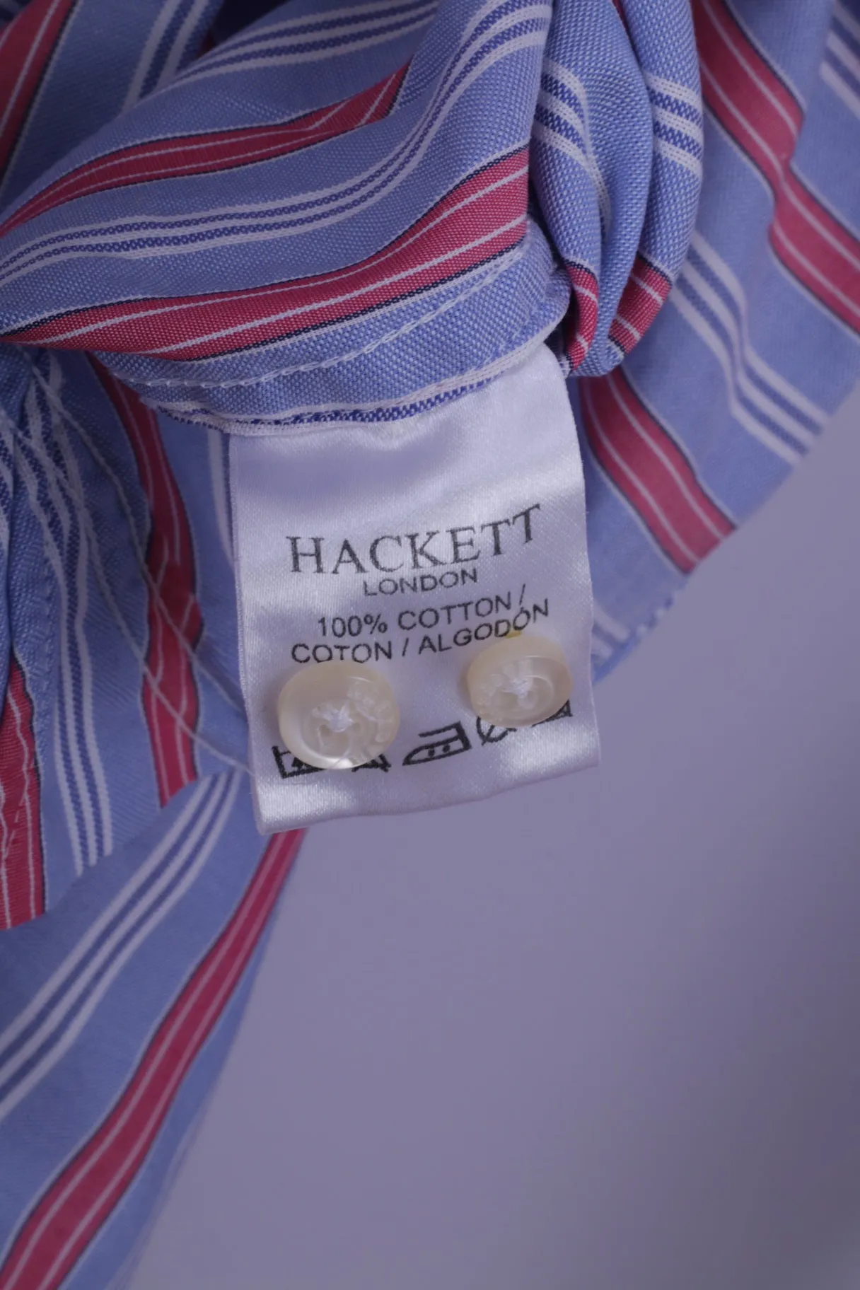 Hackett London Men S Casual Shirt Blue Striped Finest Italian Cotton Long Sleeve