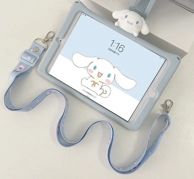 Happy Puppy iPad Case With Lanyard