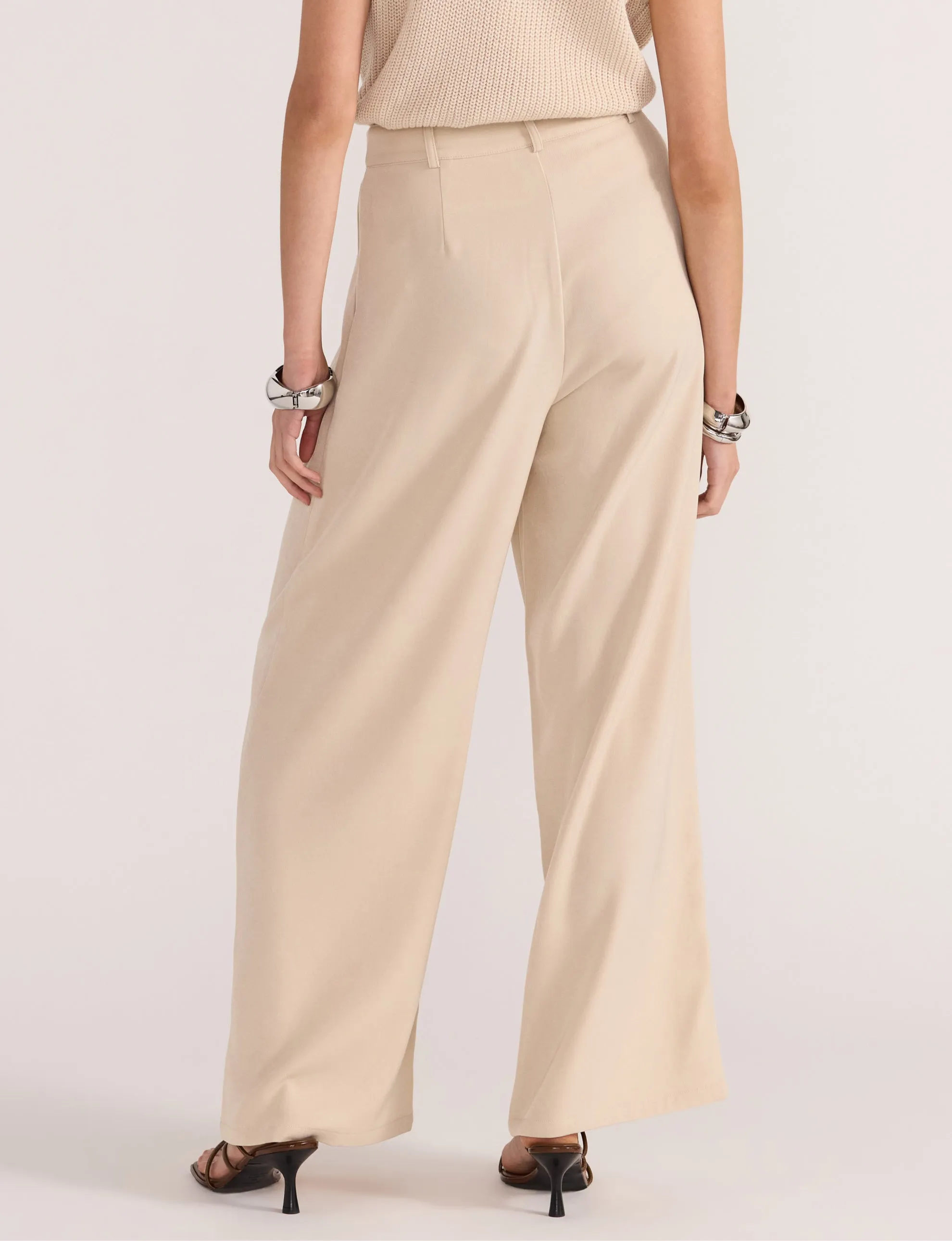 Hayden Wide Leg Pants | Beige