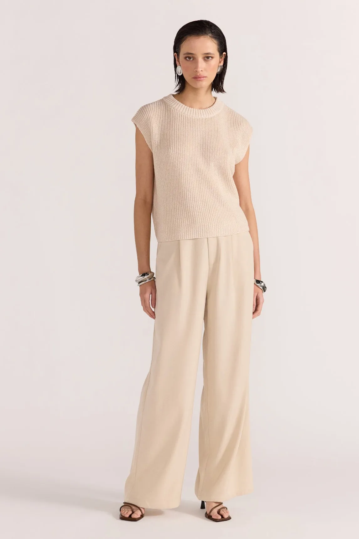 Hayden Wide Leg Pants | Beige