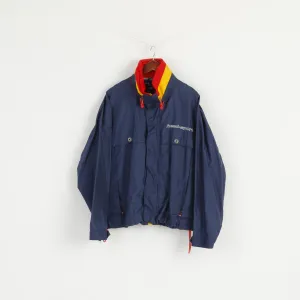 Head Men XL Jacket Navy Nylon Sport Hidden Hood Waterproof Vintage Top