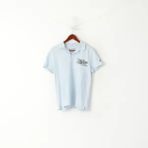 Helly Hansen Men M Polo Shirt Blue Cotton Work Wear North Sea Casual Top