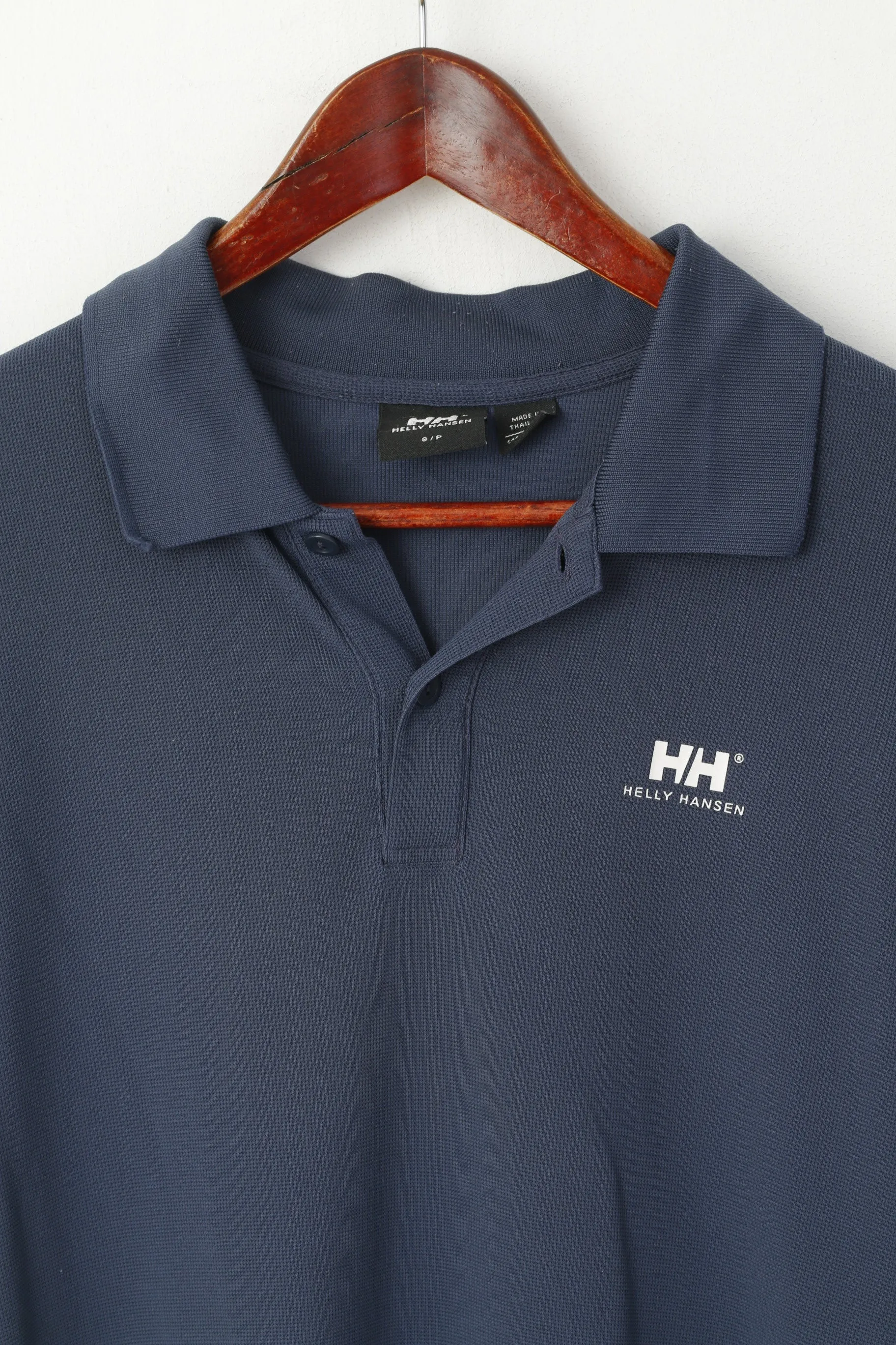 Helly Hansen Men S Polo Shirt Navy Nylon Logo HH Sailing Plain Short Sleeve Top