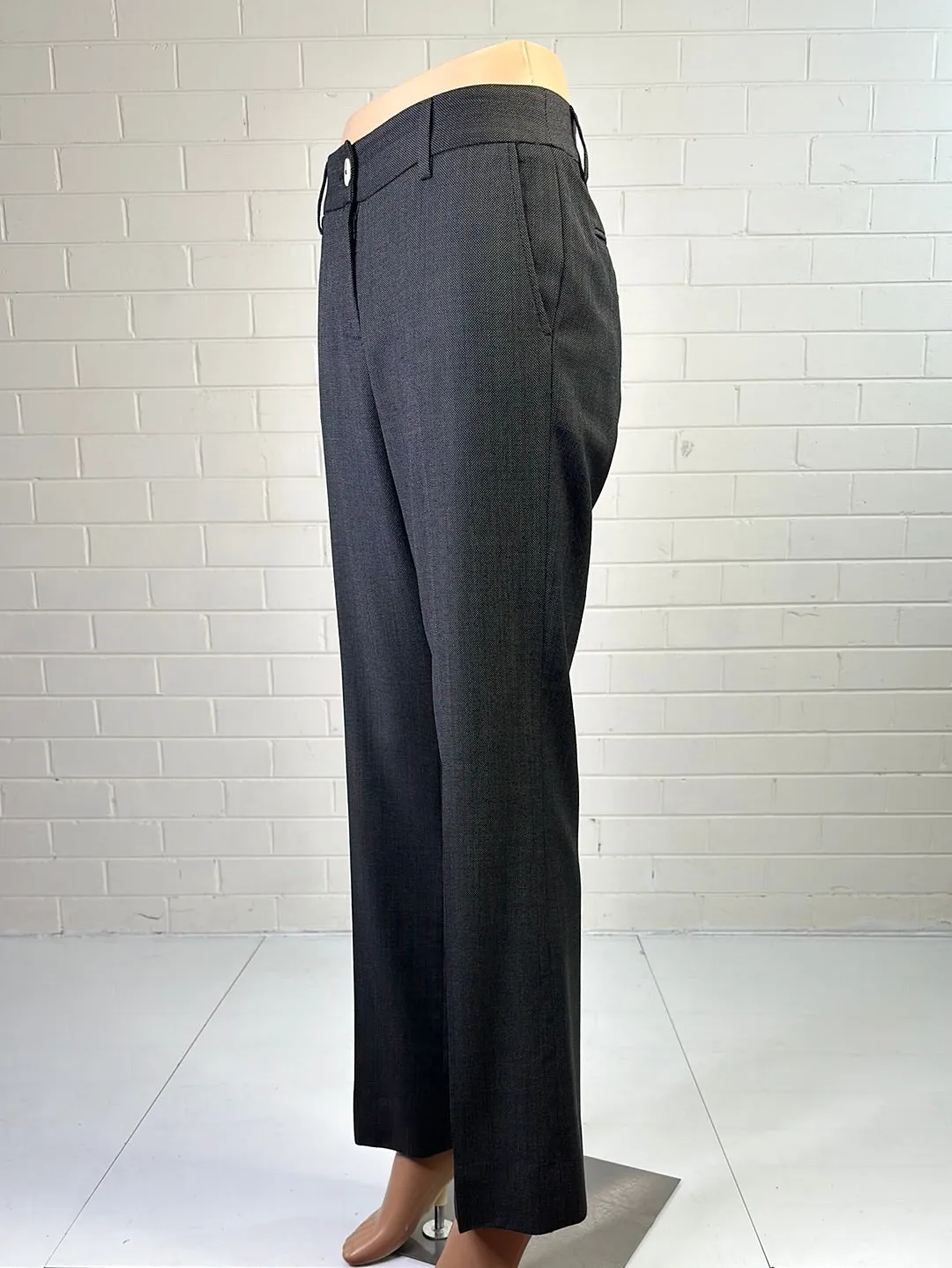 Herringbone | pants | size 6 | straight leg | 100% wool