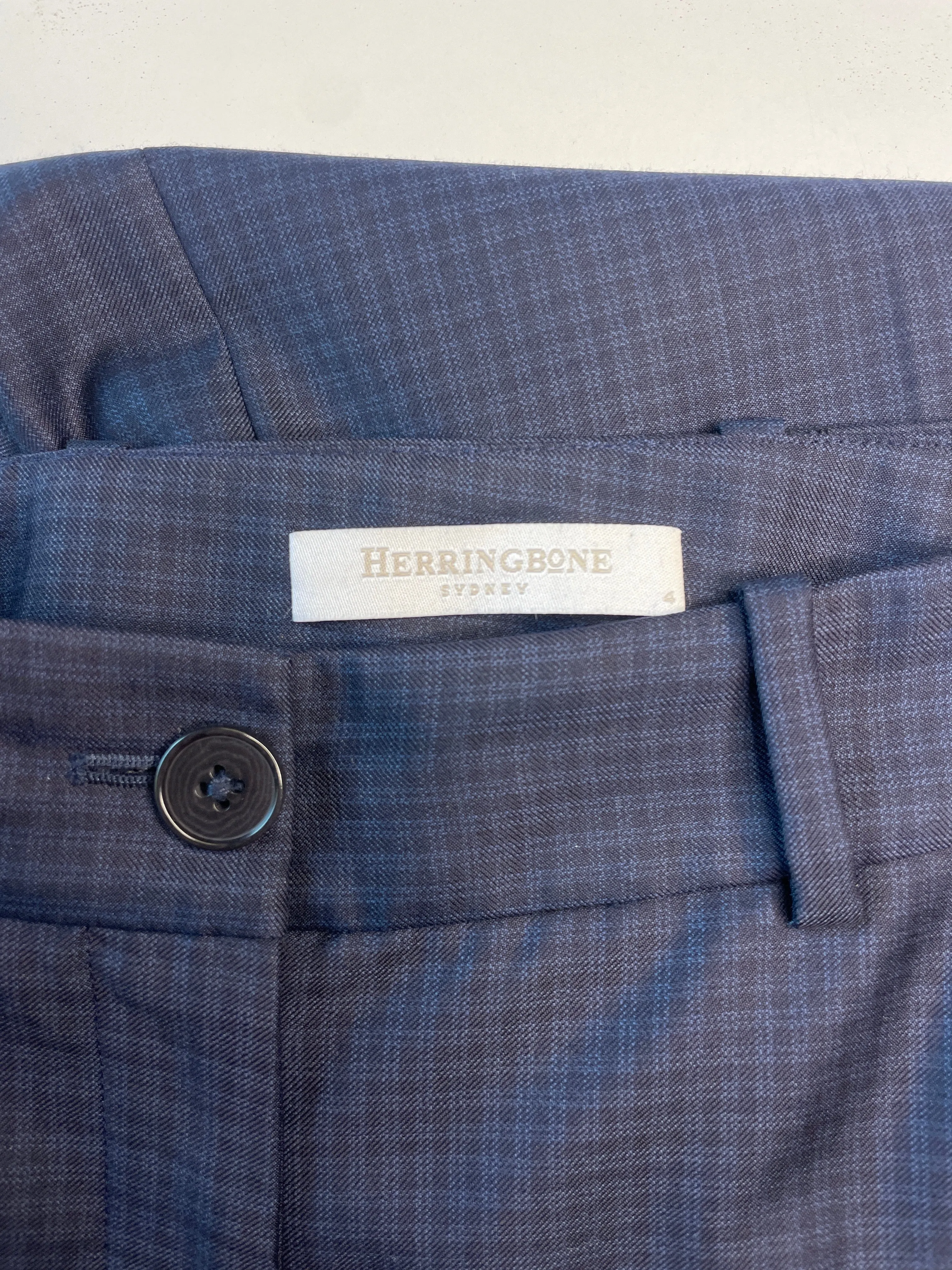 Herringbone | pants | size 8 | straight leg