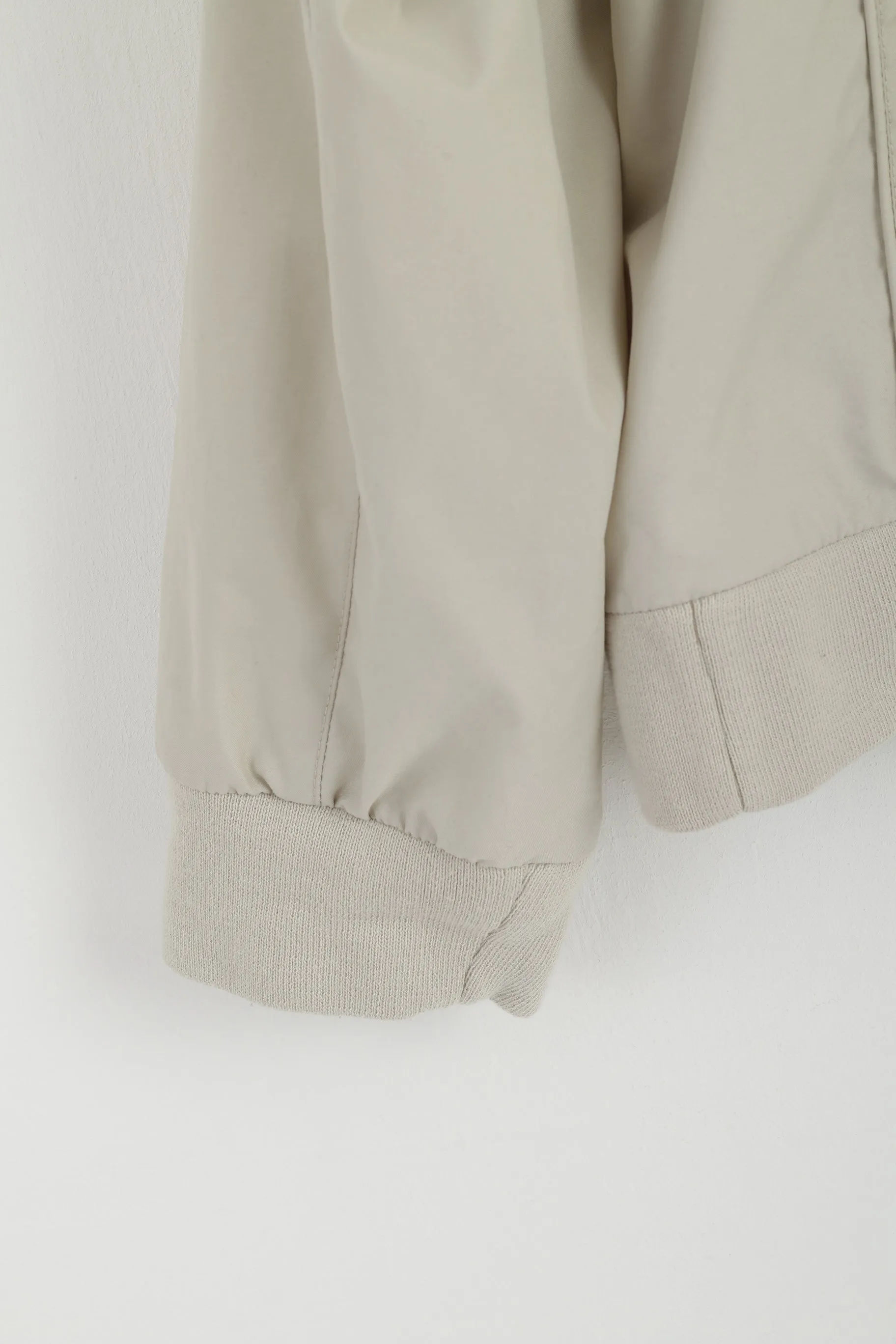 Hilfiger Athletics Men XL Pullover Jacket Beige V Neck Blouse Sport Mesh Lined Active Top