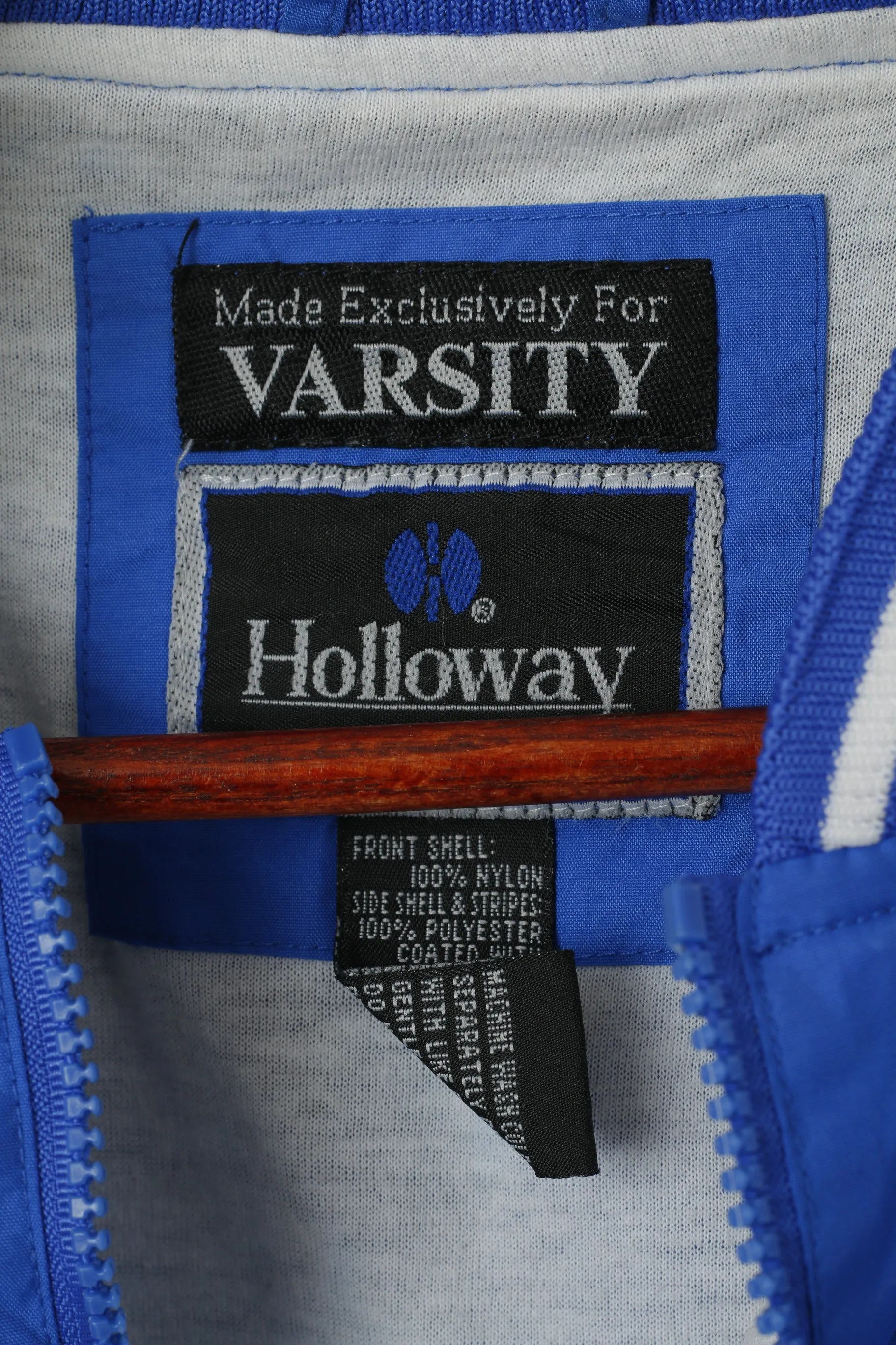 Holloway Varsity Men S Jacket Blue Nylon Barbers Hill Eagles Bomber Waterproof Pullover Top