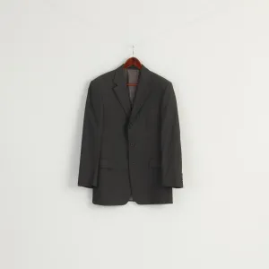 Hugo Boss Men 48 38 Blazer Gray Wool Angelico Parma Single Breasted Jacket