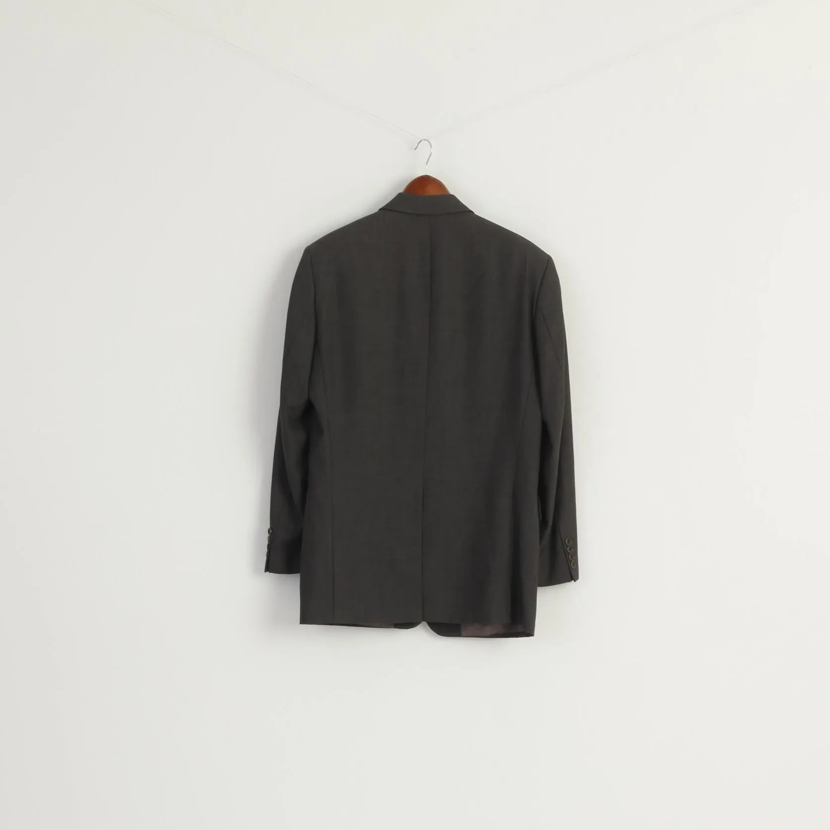 Hugo Boss Men 48 38 Blazer Gray Wool Angelico Parma Single Breasted Jacket