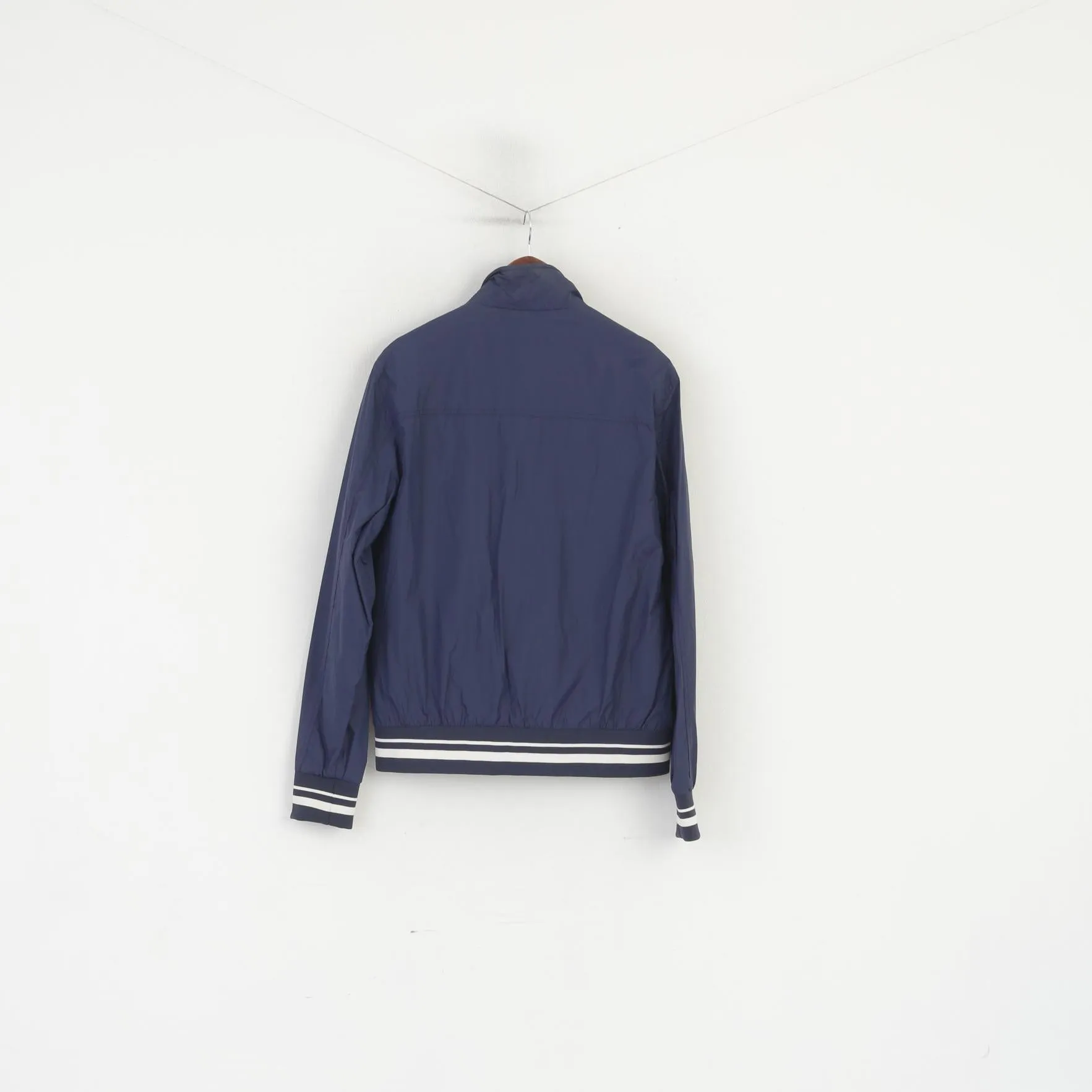 Il Sole Men XL (L) Jacket Navy Nylon Gold Forza Italia Zip Up Lightweight Top