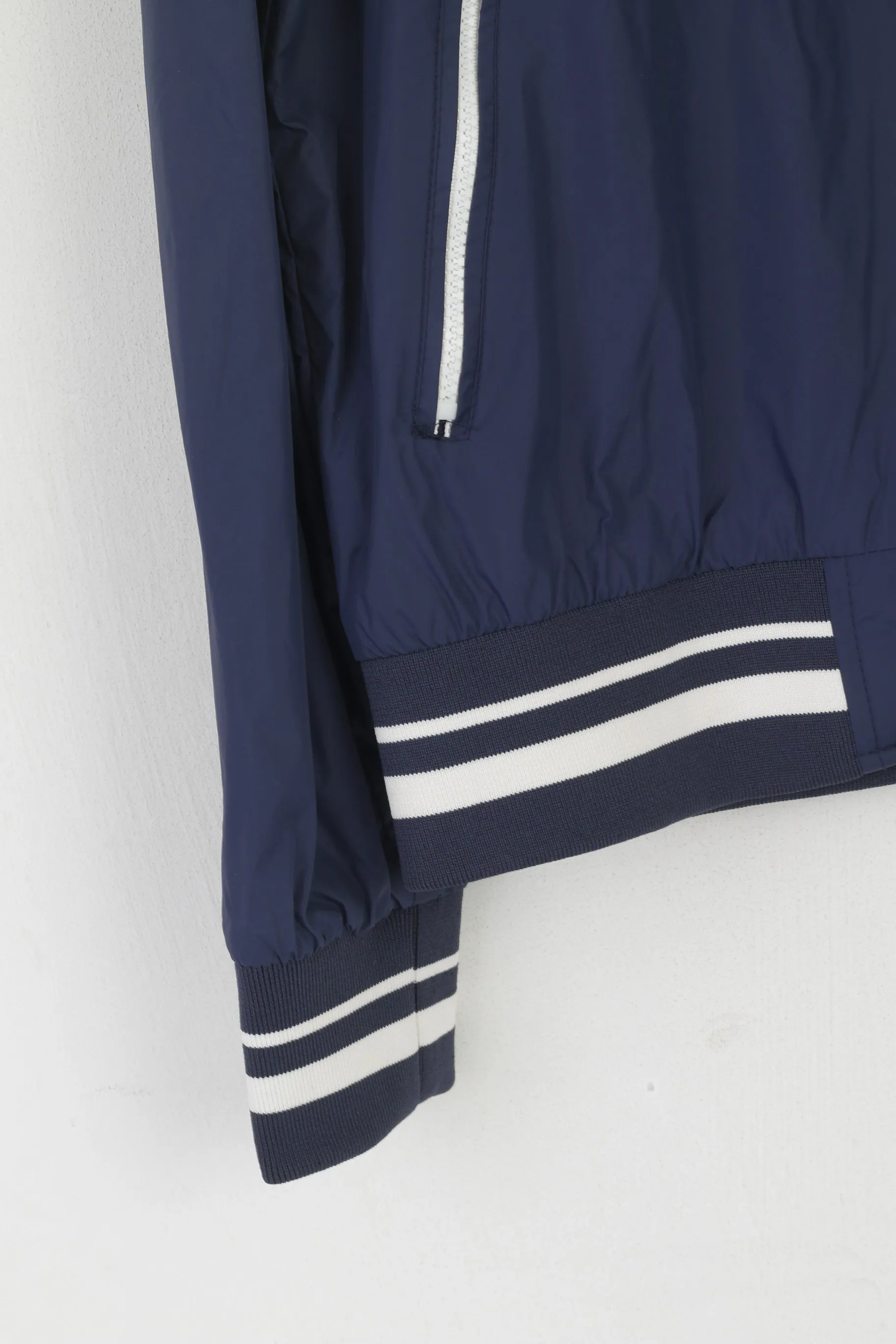 Il Sole Men XL (L) Jacket Navy Nylon Gold Forza Italia Zip Up Lightweight Top