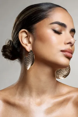 Iman | Gold Hammered Disc Earrings Club L London