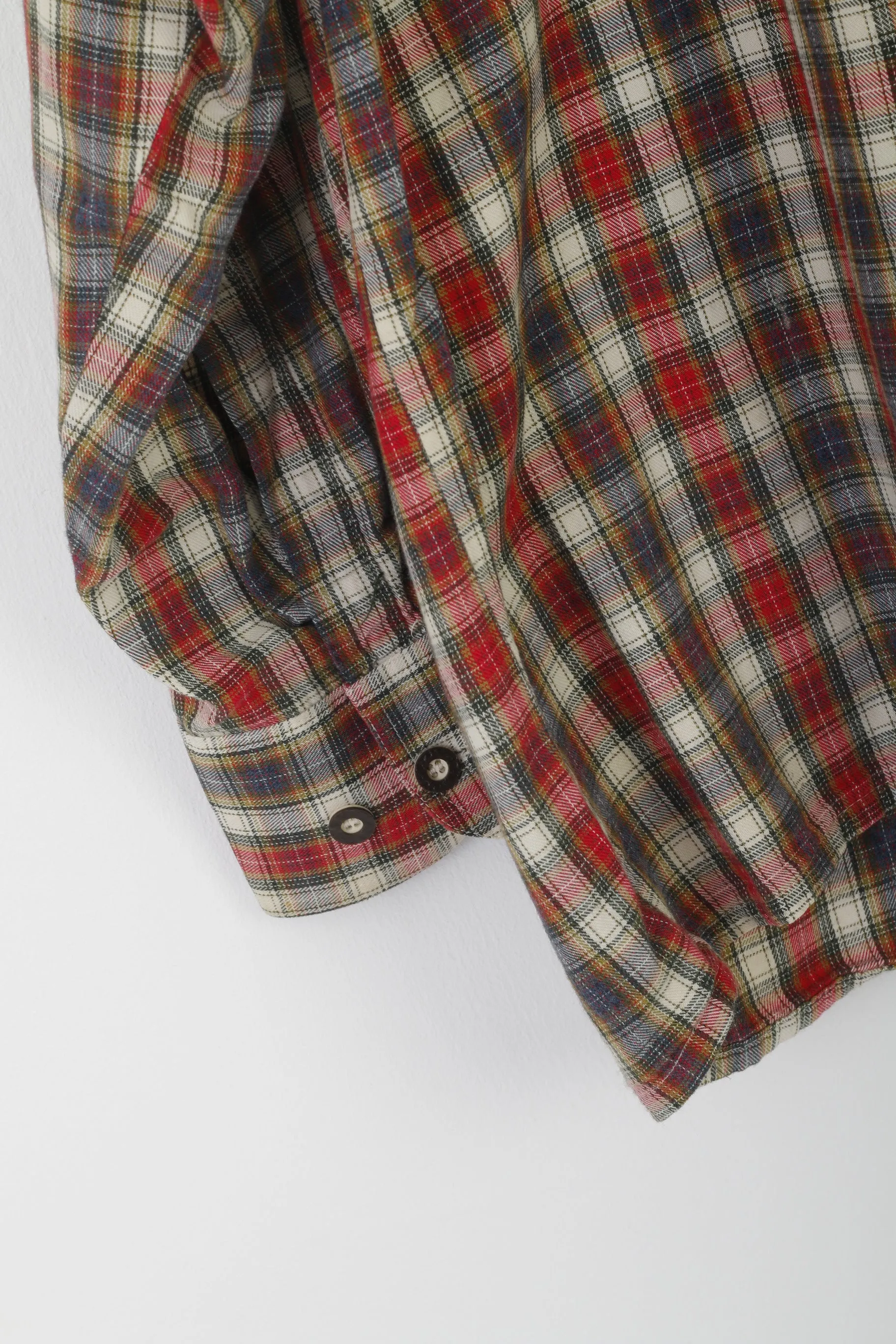 Imperial Men 43 2XL Casual Shirt Red Check Canadian Style Rocky Muntain Vintage Top