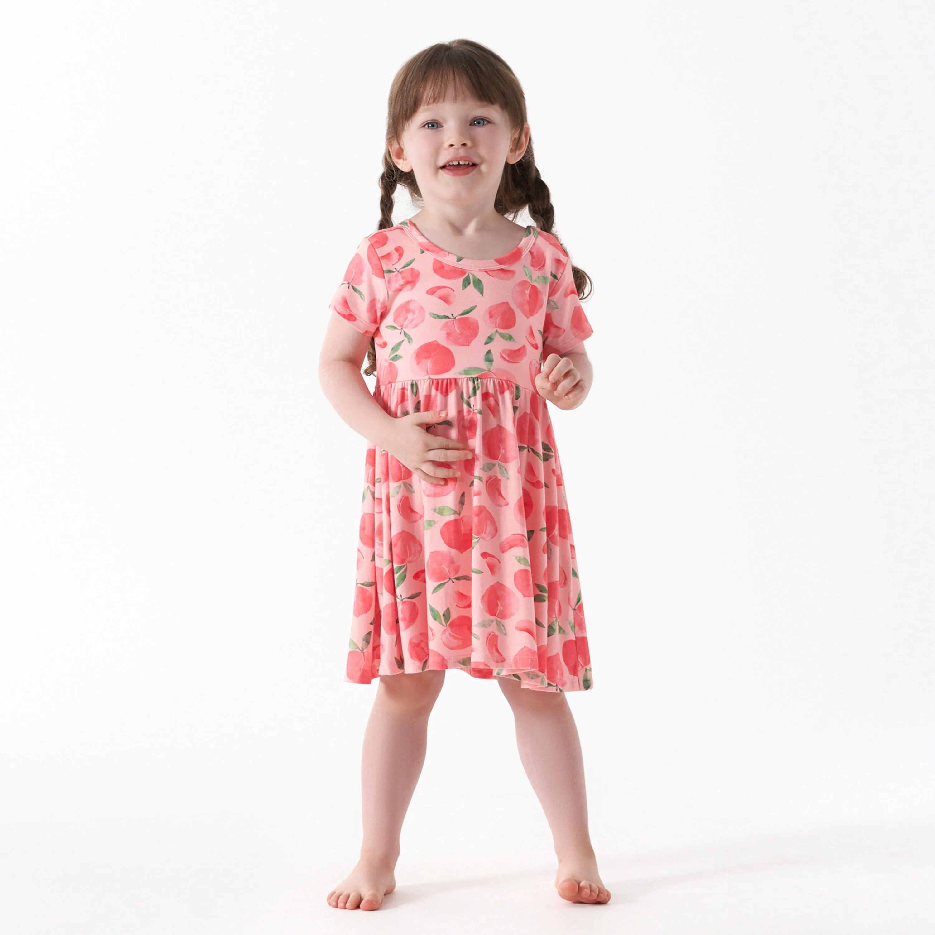Infant & Toddler Girls Just Peachy Buttery Soft Viscose Made from Eucalyptus Twirl Dress Gerber Childrenswea