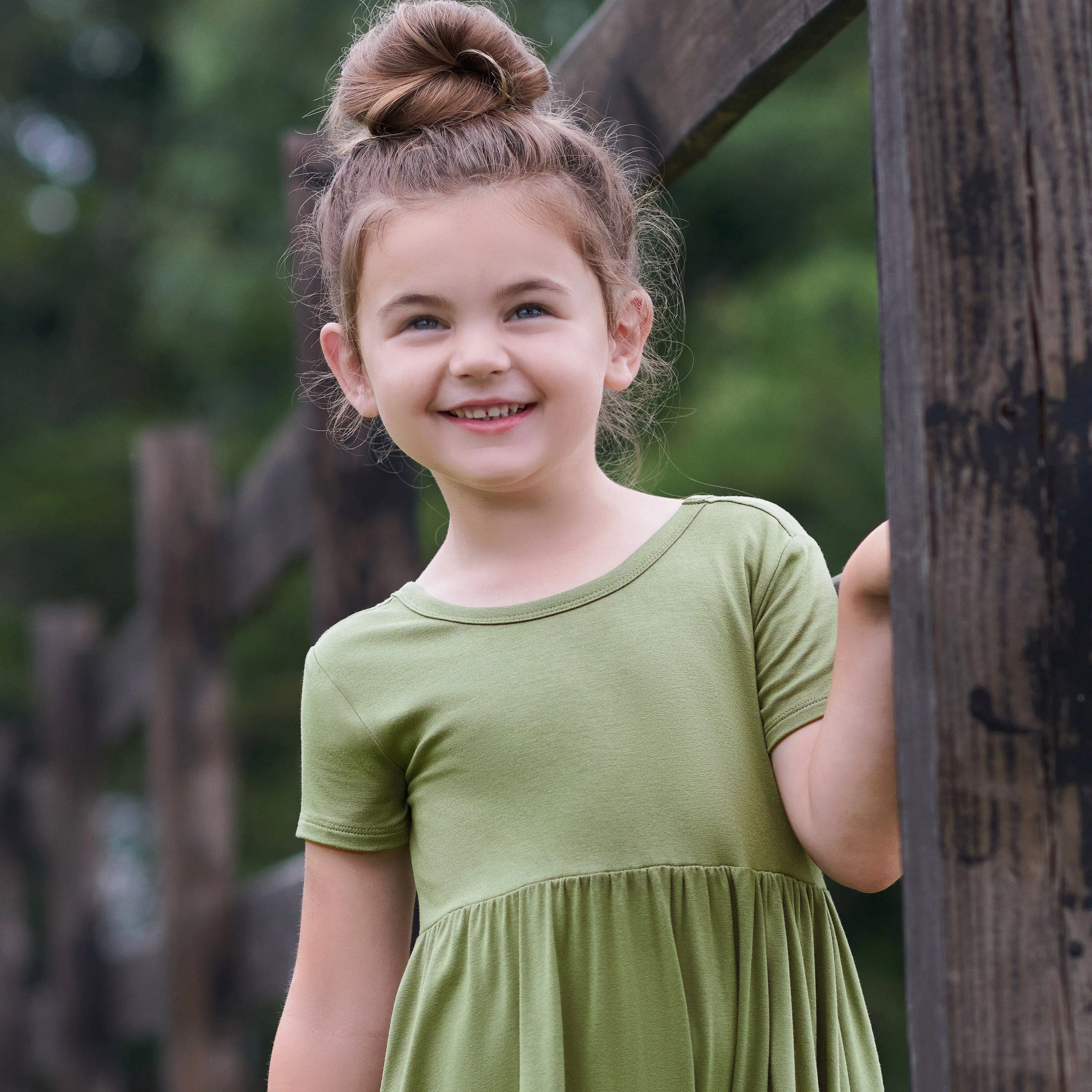 Infant & Toddler Girls Moss Buttery Soft Viscose Made from Eucalyptus Twirl Dress Gerber Childrenswea
