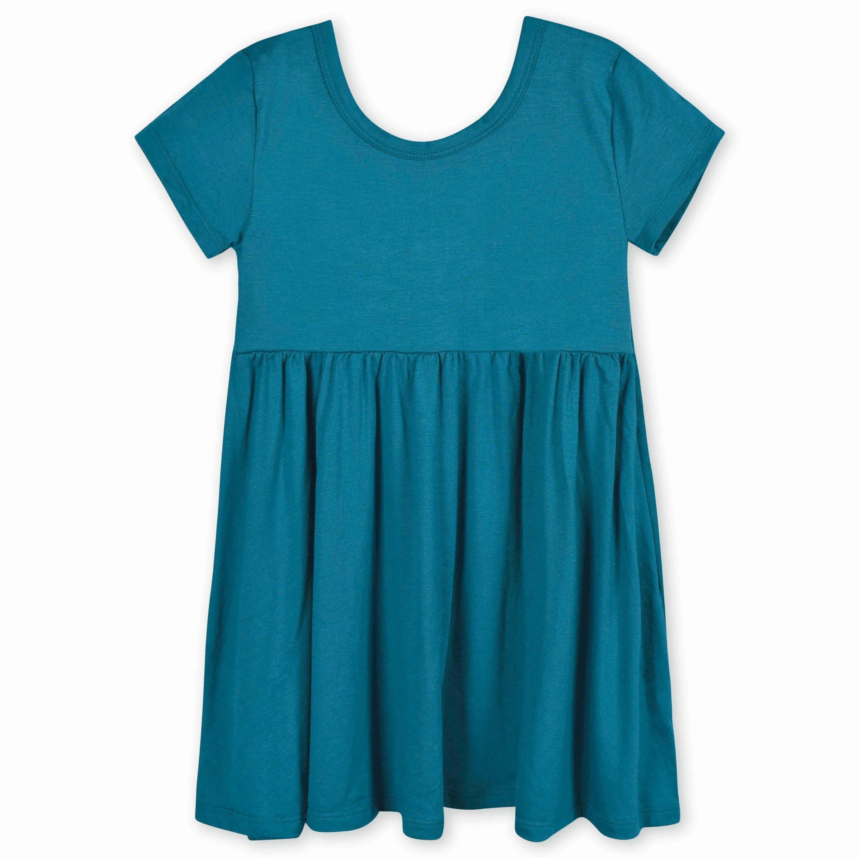 Infant & Toddler Girls Ocean Teal Buttery Soft Viscose Made from Eucalyptus Twirl Dress Gerber Childrenswea