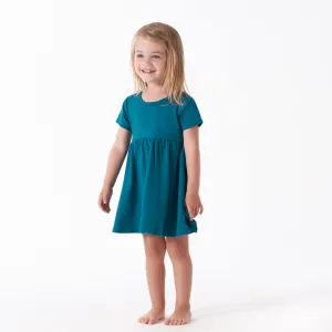 Infant & Toddler Girls Ocean Teal Buttery Soft Viscose Made from Eucalyptus Twirl Dress Gerber Childrenswea
