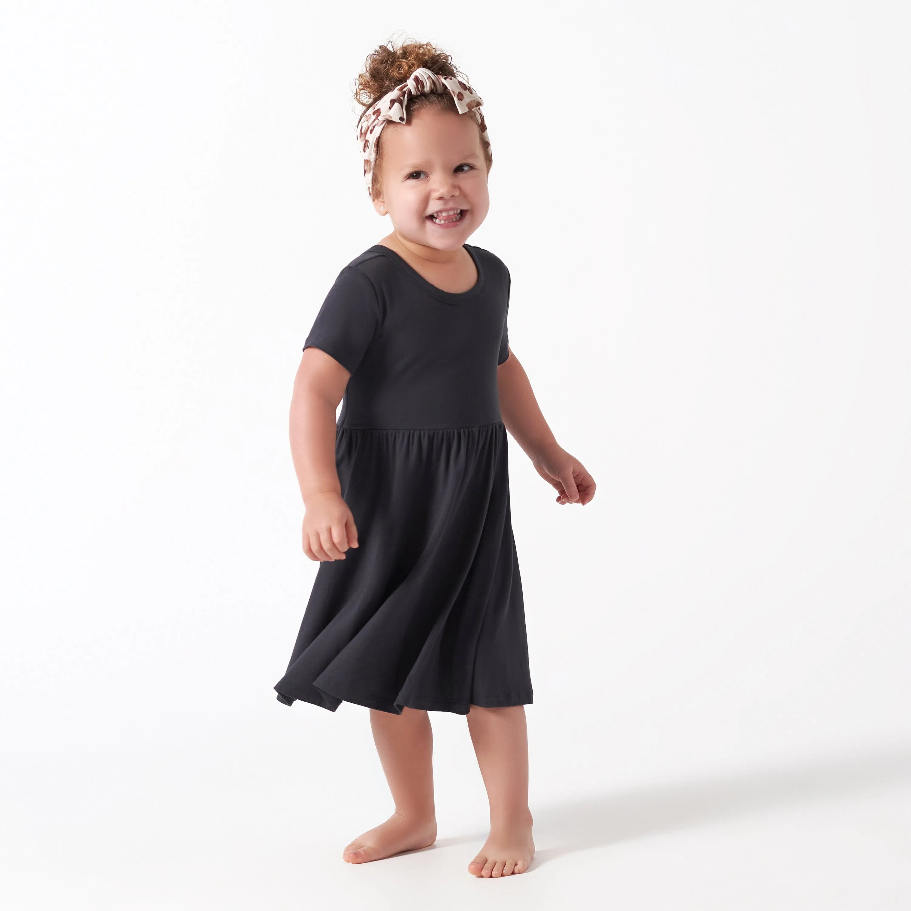 Infant & Toddler Girls Shadow Buttery Soft Viscose Made from Eucalyptus Twirl Dress Gerber Childrenswea