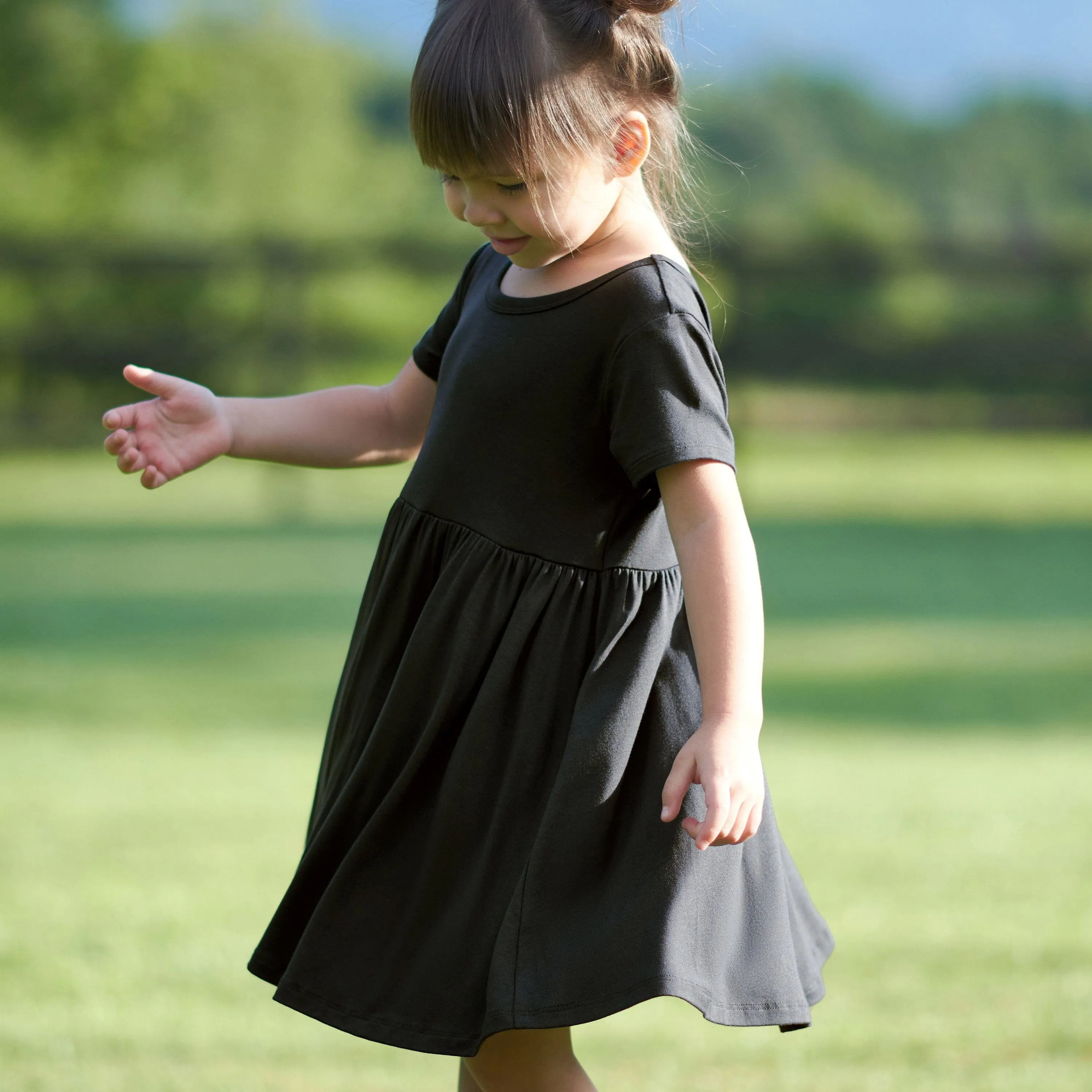 Infant & Toddler Girls Shadow Buttery Soft Viscose Made from Eucalyptus Twirl Dress Gerber Childrenswea