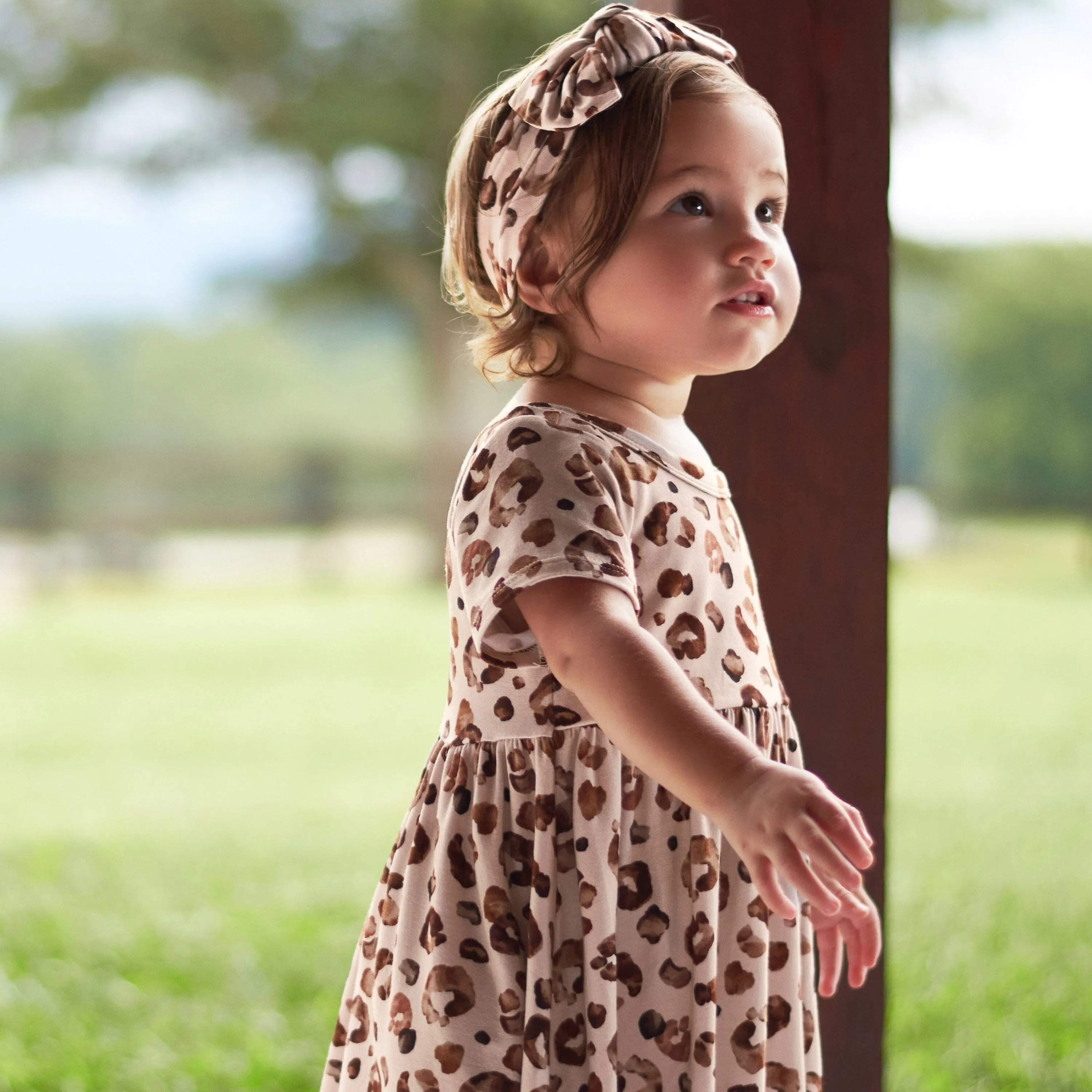 Infant & Toddler Girls Spotted Leopard Buttery Soft Viscose Made from Eucalyptus Twirl Dress Gerber Childrenswea