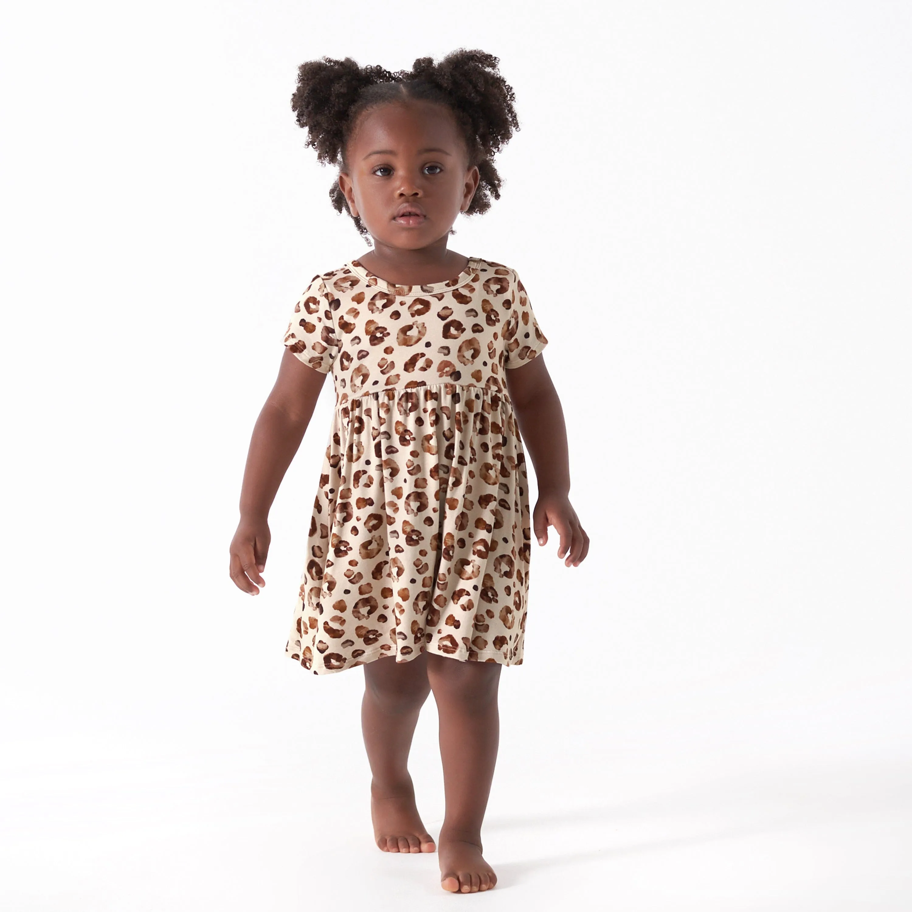 Infant & Toddler Girls Spotted Leopard Buttery Soft Viscose Made from Eucalyptus Twirl Dress Gerber Childrenswea
