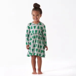 Infant & Toddler Girls Spruce Buttery Soft Viscose Made from Eucalyptus Holiday Twirl Dress Gerber Childrenswea