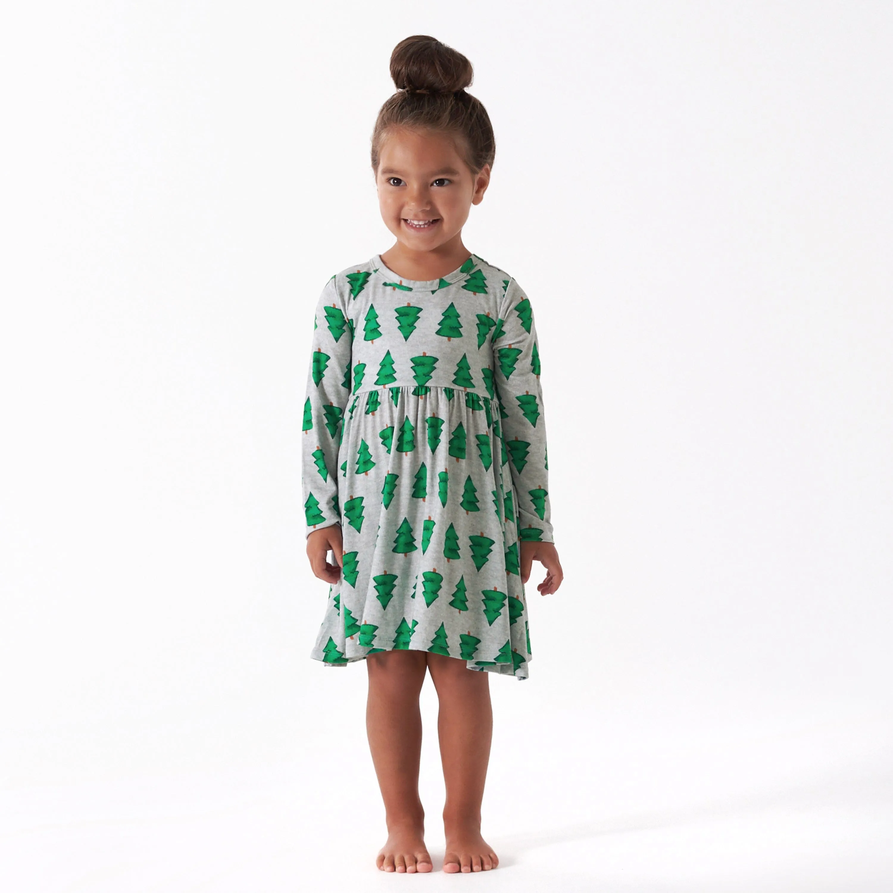 Infant & Toddler Girls Spruce Buttery Soft Viscose Made from Eucalyptus Holiday Twirl Dress Gerber Childrenswea