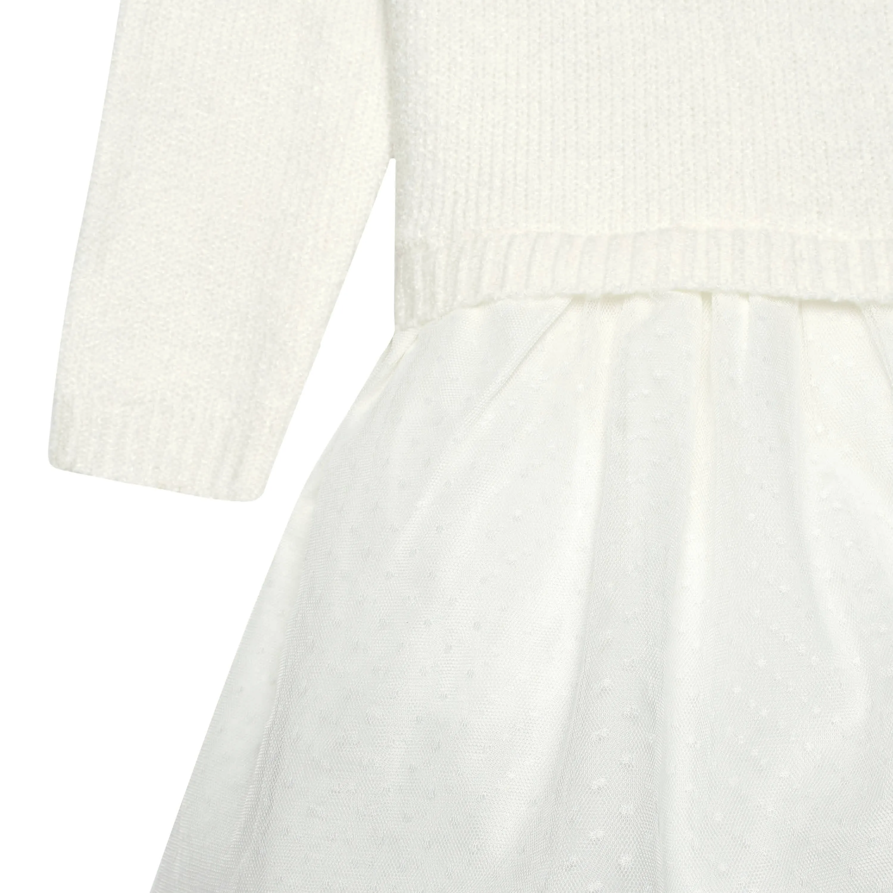 Infant & Toddler Girls White Sweater Dress With Tulle Skirt Gerber Childrenswea