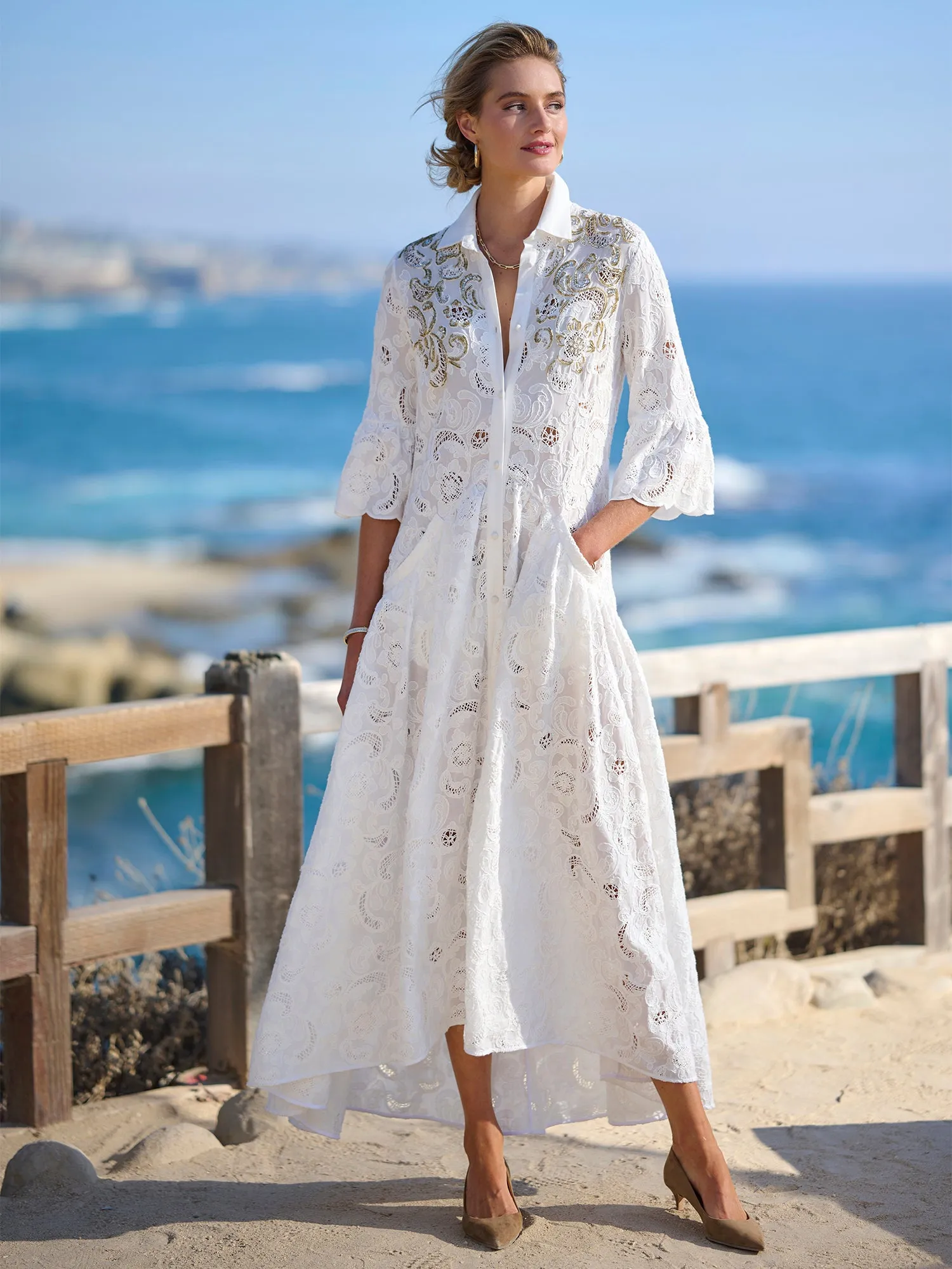 Iris Eyelet Embroidered Dress